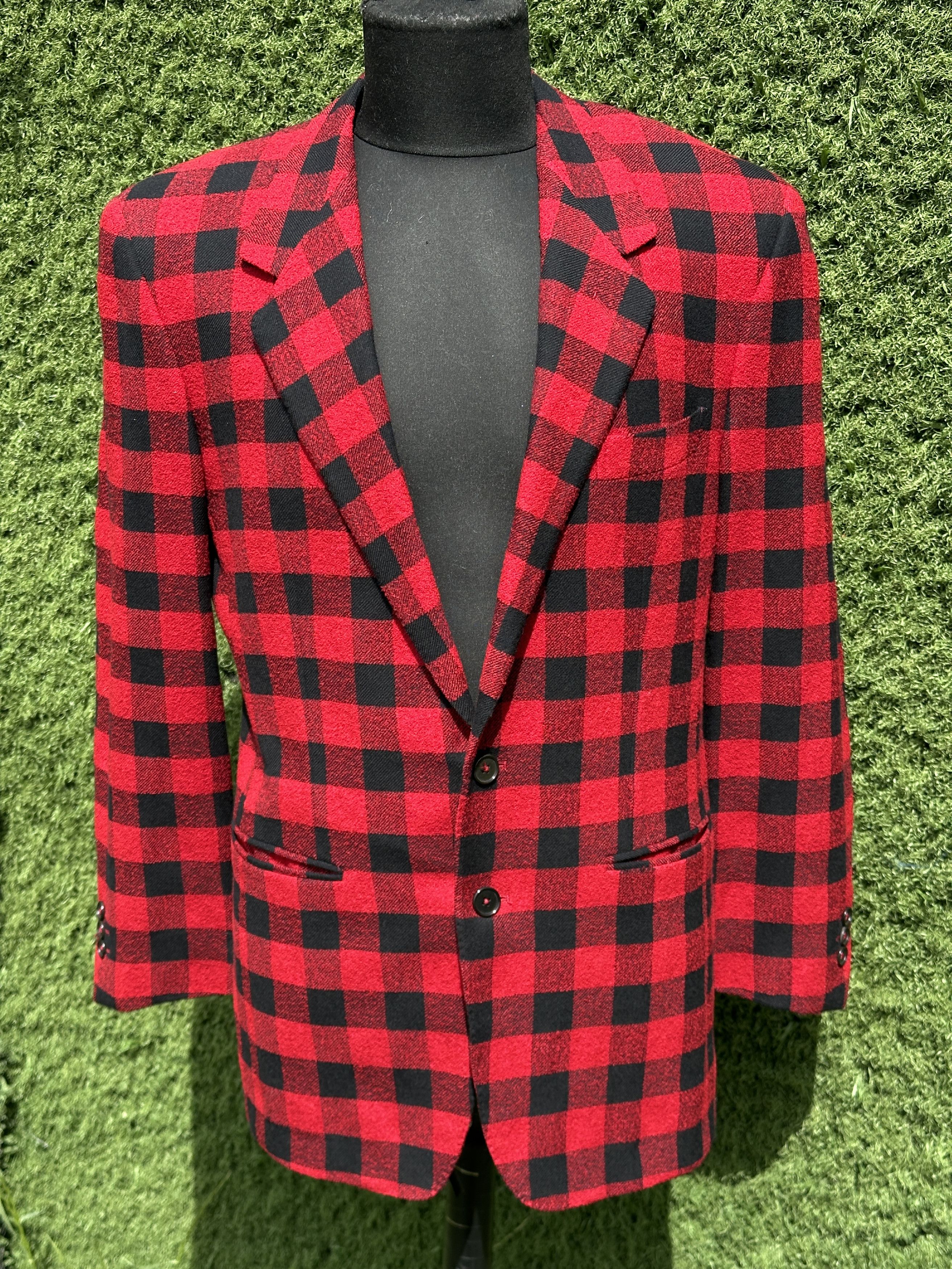 Versace Gianni Versace Virgin Wool Buffalo Check Blazer IT 50R Size 50R - 2 Thumbnail
