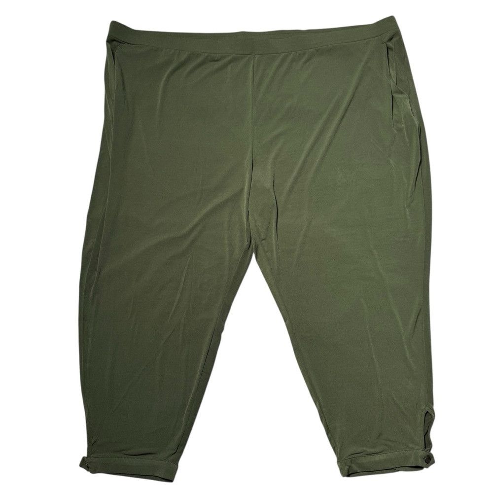 Other New Susan Graver Liquid Knit Regular Slim Leg Ankle Olive P Size 42" / US 20 - 1 Thumbnail