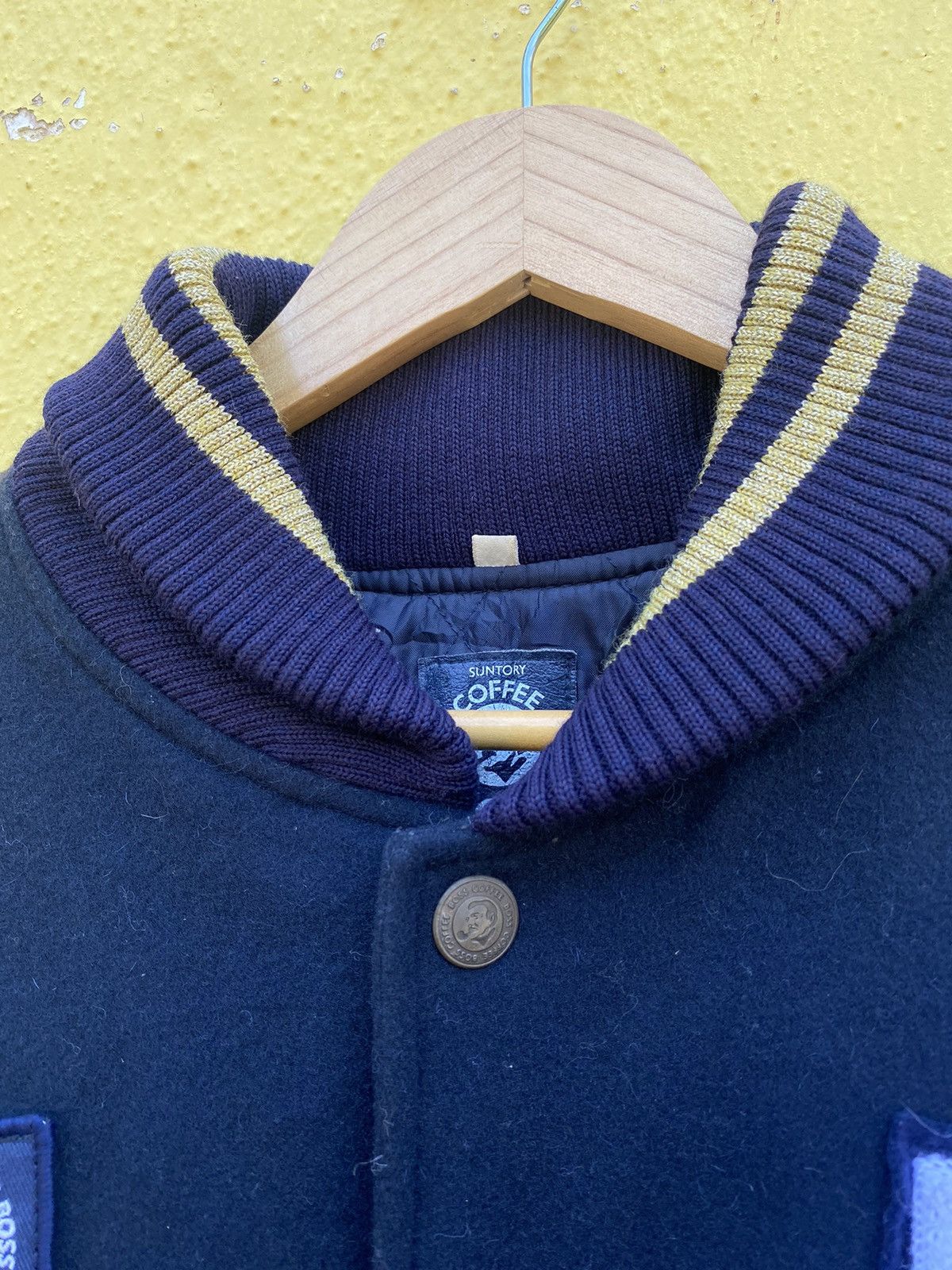 Vintage Vintage Suntory boss coffee varsity wool jacket Size US L / EU 52-54 / 3 - 9 Thumbnail