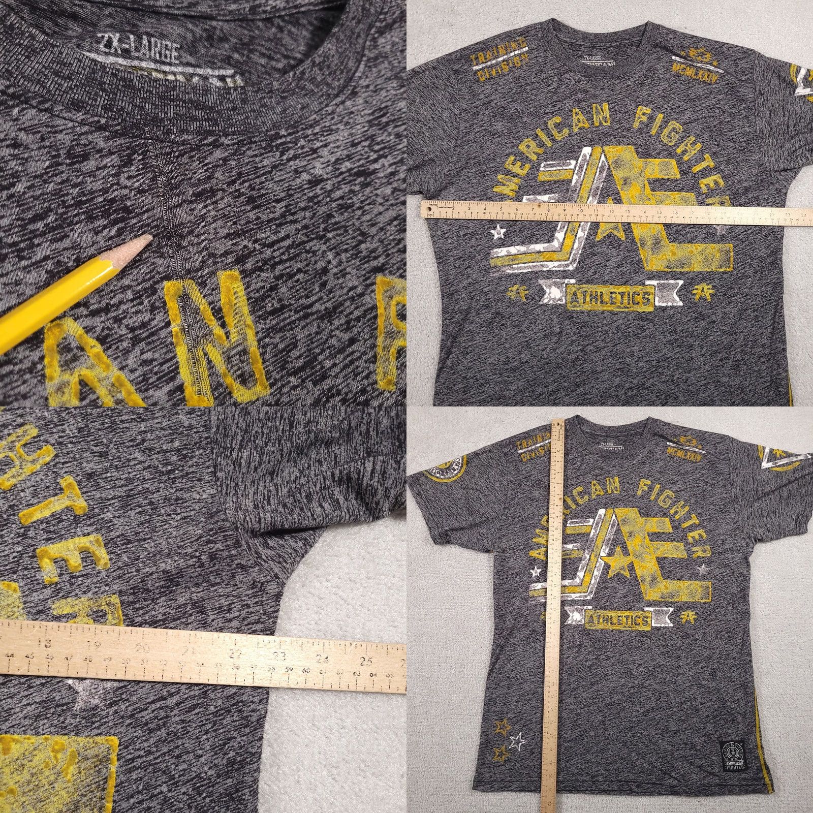 Affliction VINTAGE American Fighter Affliction T-Shirt Mens 2XL Gray BKE Double Sided Graphic USA Size US XXL / EU 58 / 5 - 8 Thumbnail