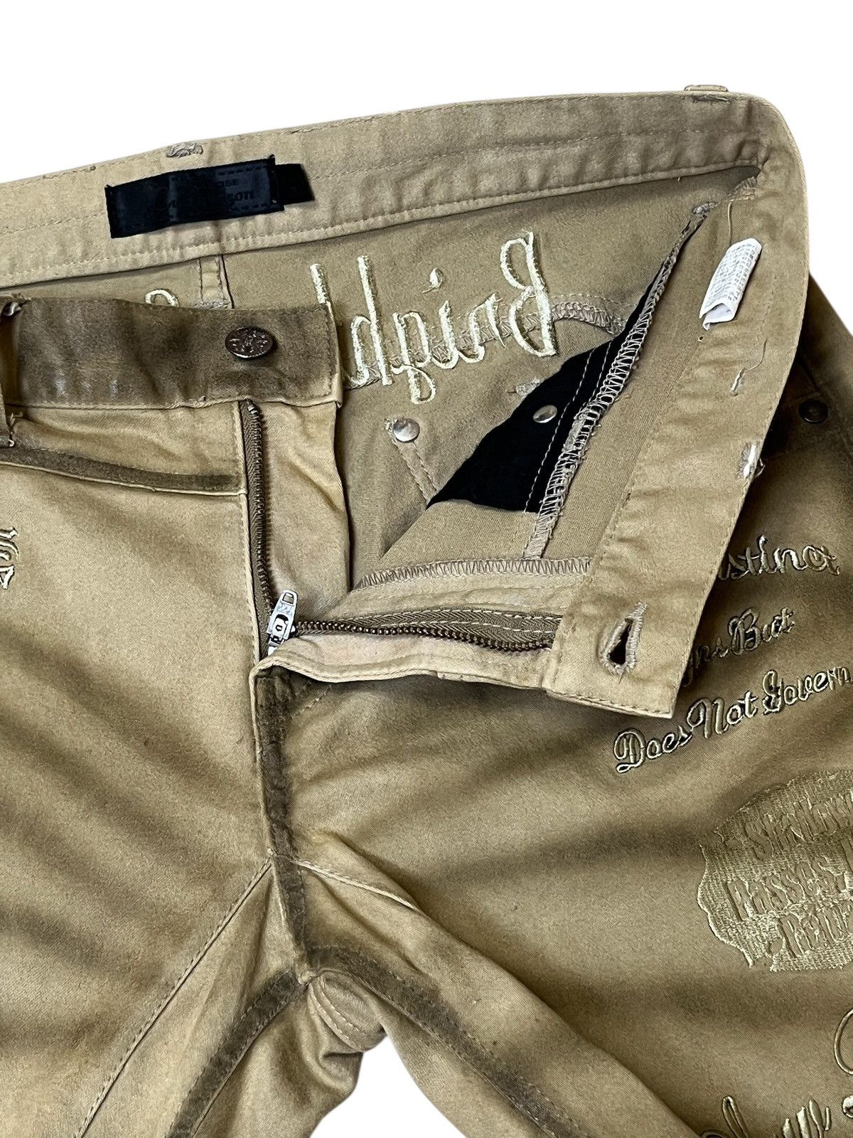 JACKROSE SICK🔥JACKROSE LUV MAISON WAXED EMBROIDERY FLARED JEANS Size US 33 - 10 Thumbnail