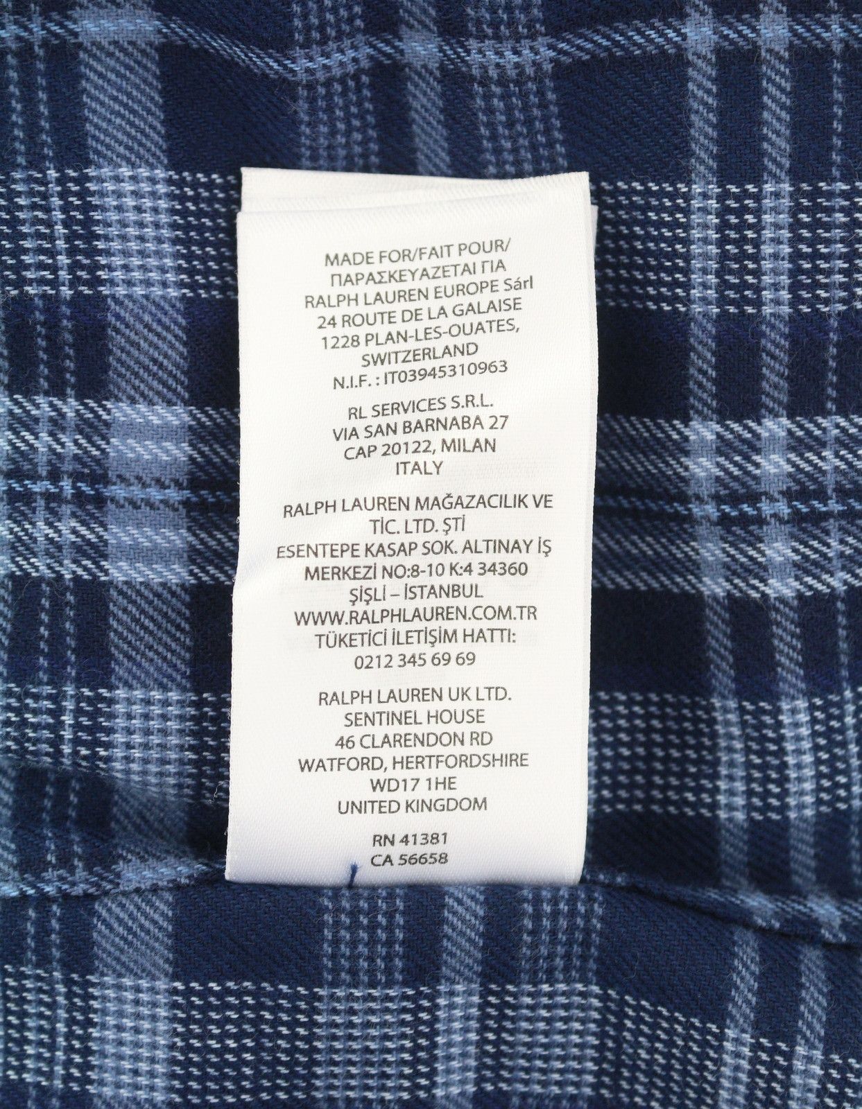 Ralph Lauren M Blue Custom Fit Performance Plaid Flannel 87010 Size US M / EU 48-50 / 2 - 11 Thumbnail