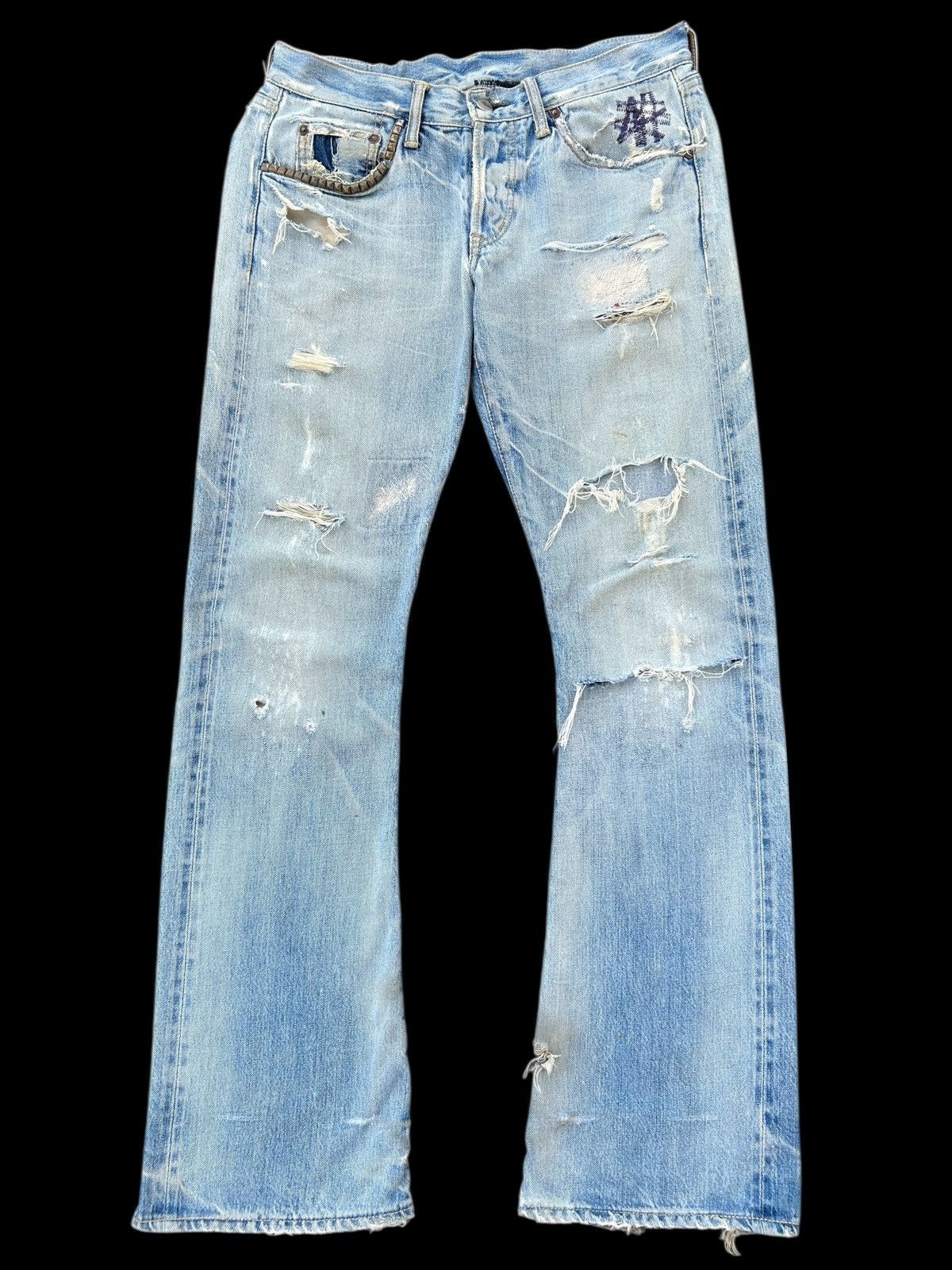 Hysteric Glamour Thrashed Vintage Hysteric Glamour Selvedge Flare Denim Jeans Size US 32 / EU 48 - 1 Thumbnail