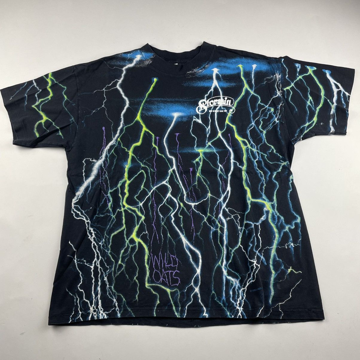 Vintage Vintage 90s Lightning All Over Print Wild Oats AOP Shirt M Size US L / EU 52-54 / 3 - 1 Thumbnail