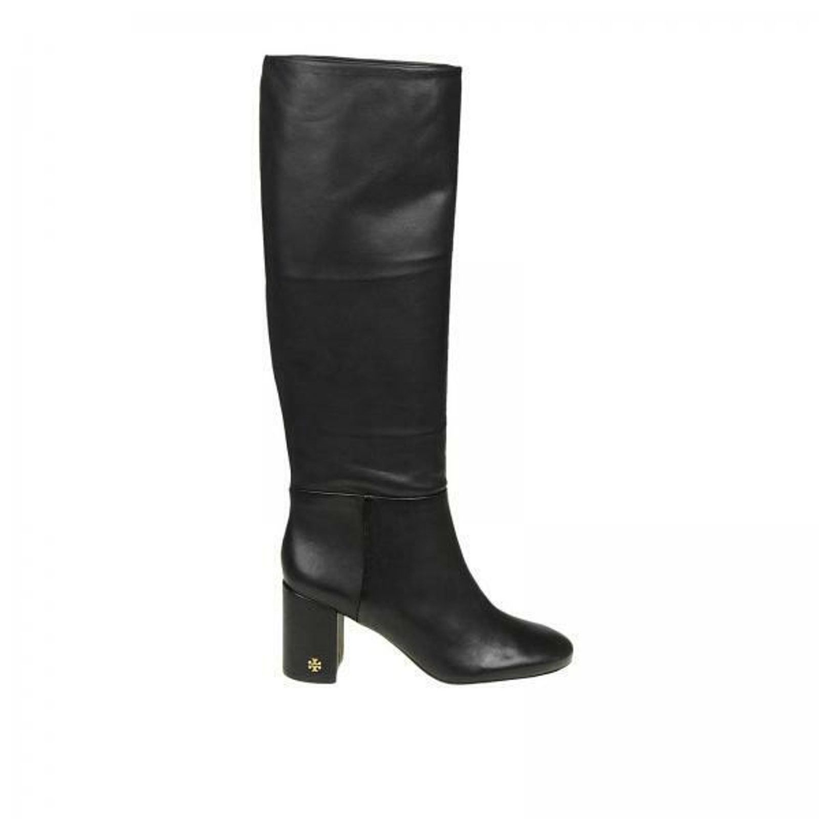 Tory Burch TORY BURCH BLACK BROOKE SLOUCHY LEATHER GOLD REVA TALL 10 Size US 10 / IT 40 - 2 Thumbnail