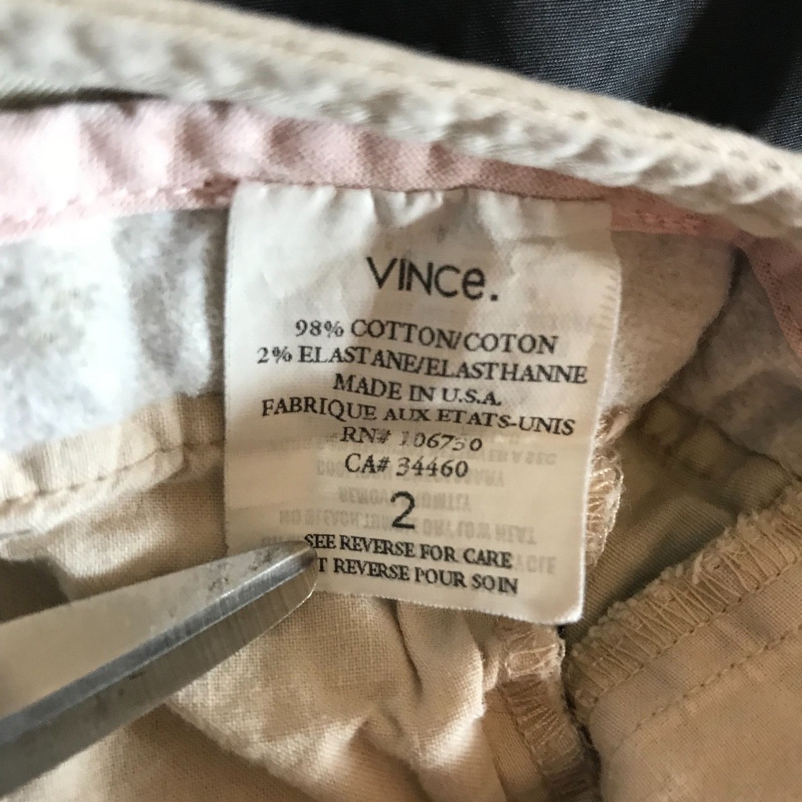 Vince Vince Beige Tan Chino Rolled Hem Capri Work Pants 2 Size 26" / US 2 / IT 38 - 4 Thumbnail
