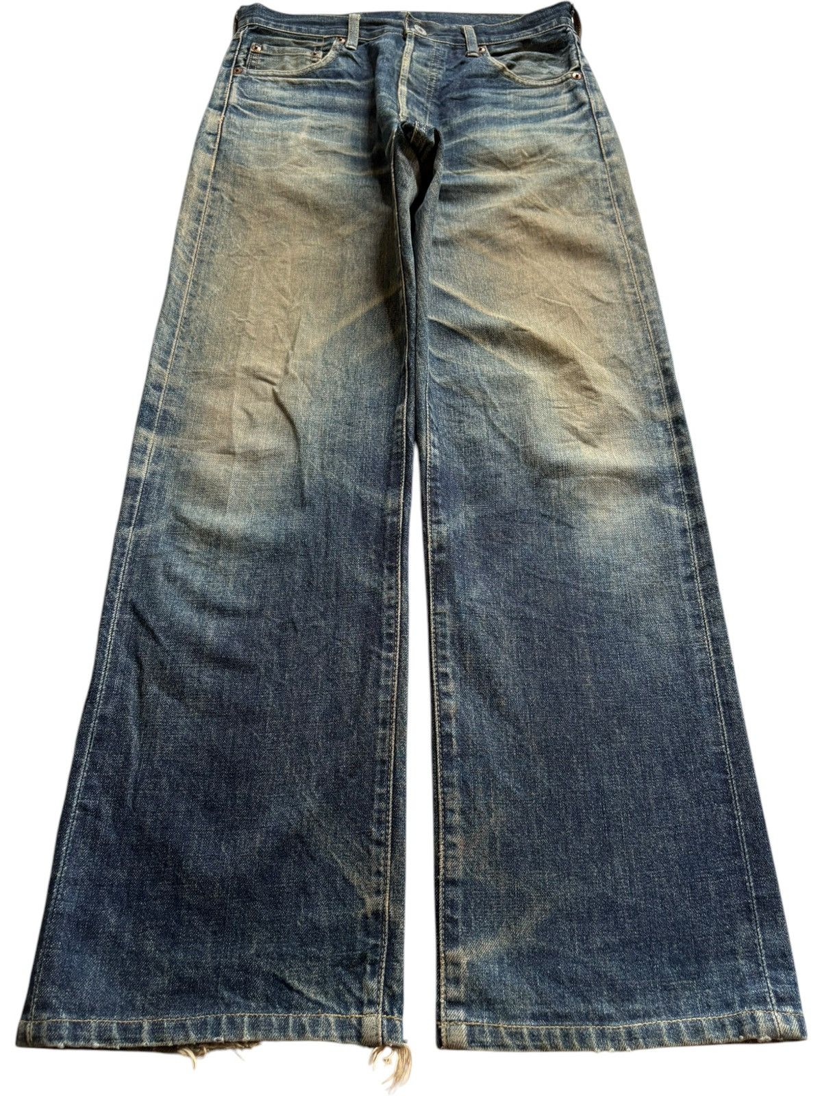 Levi's Vintage 80s Levis 503B Big E Selvedge Ripped Baggy Jeans Size US 30 / EU 46 - 2 Thumbnail
