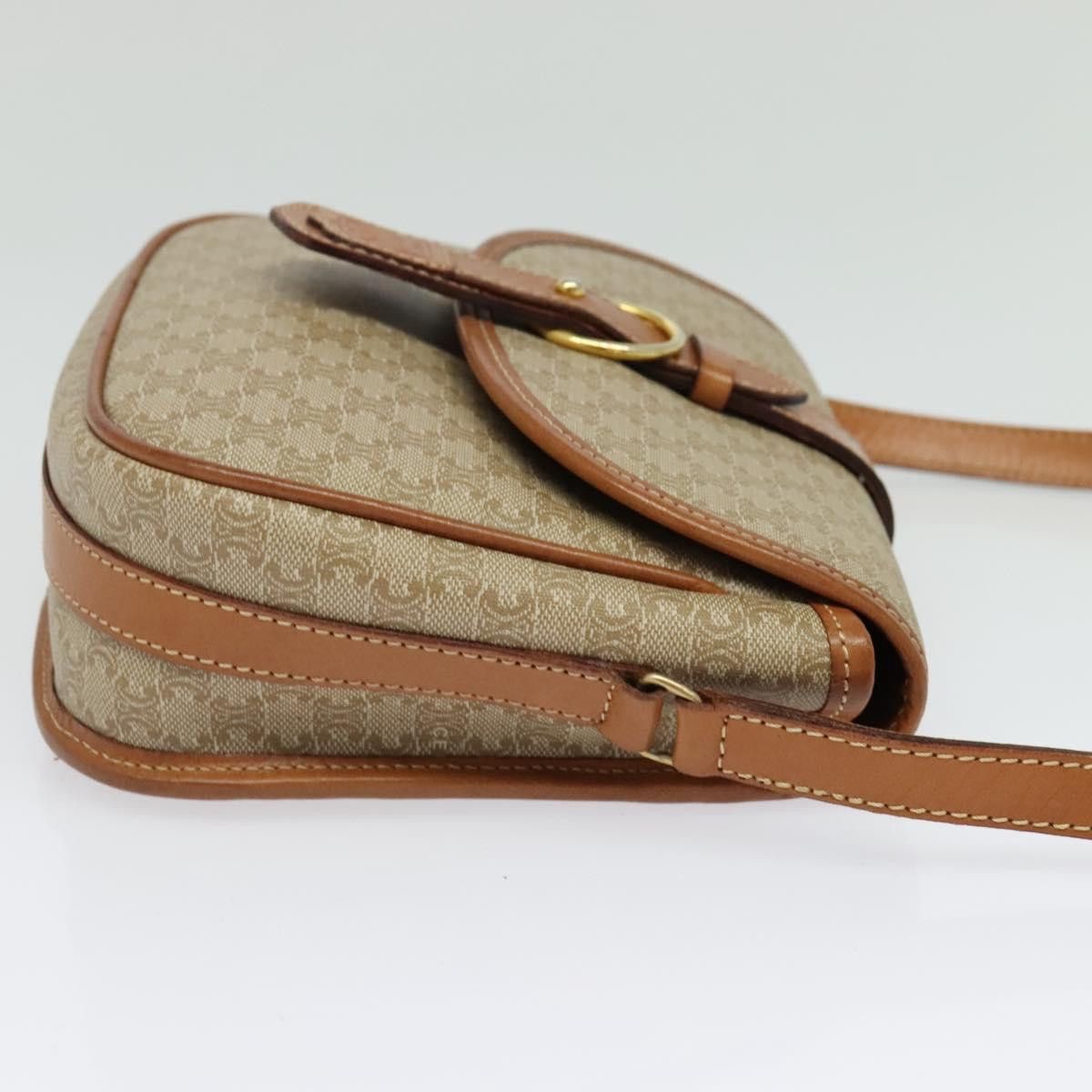 Celine CELINE Macadam Canvas Shoulder Bag Pvc Beige Gold Size ONE SIZE - 5 Thumbnail