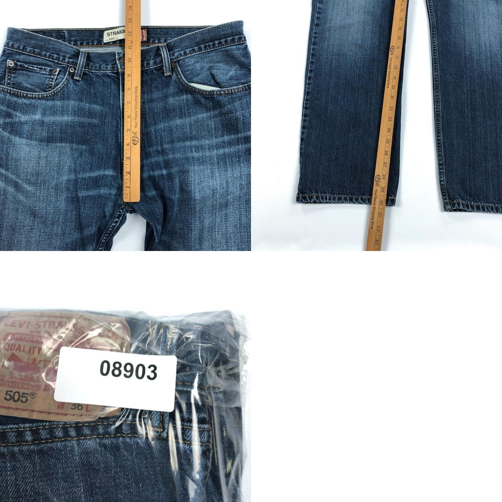 Levi's VINTAGE Levi's Jeans Mens 36x30 Blue 505 Straight Regular Fit Y2K Denim Pants Mens Size US 36 / EU 52 - 9 Thumbnail