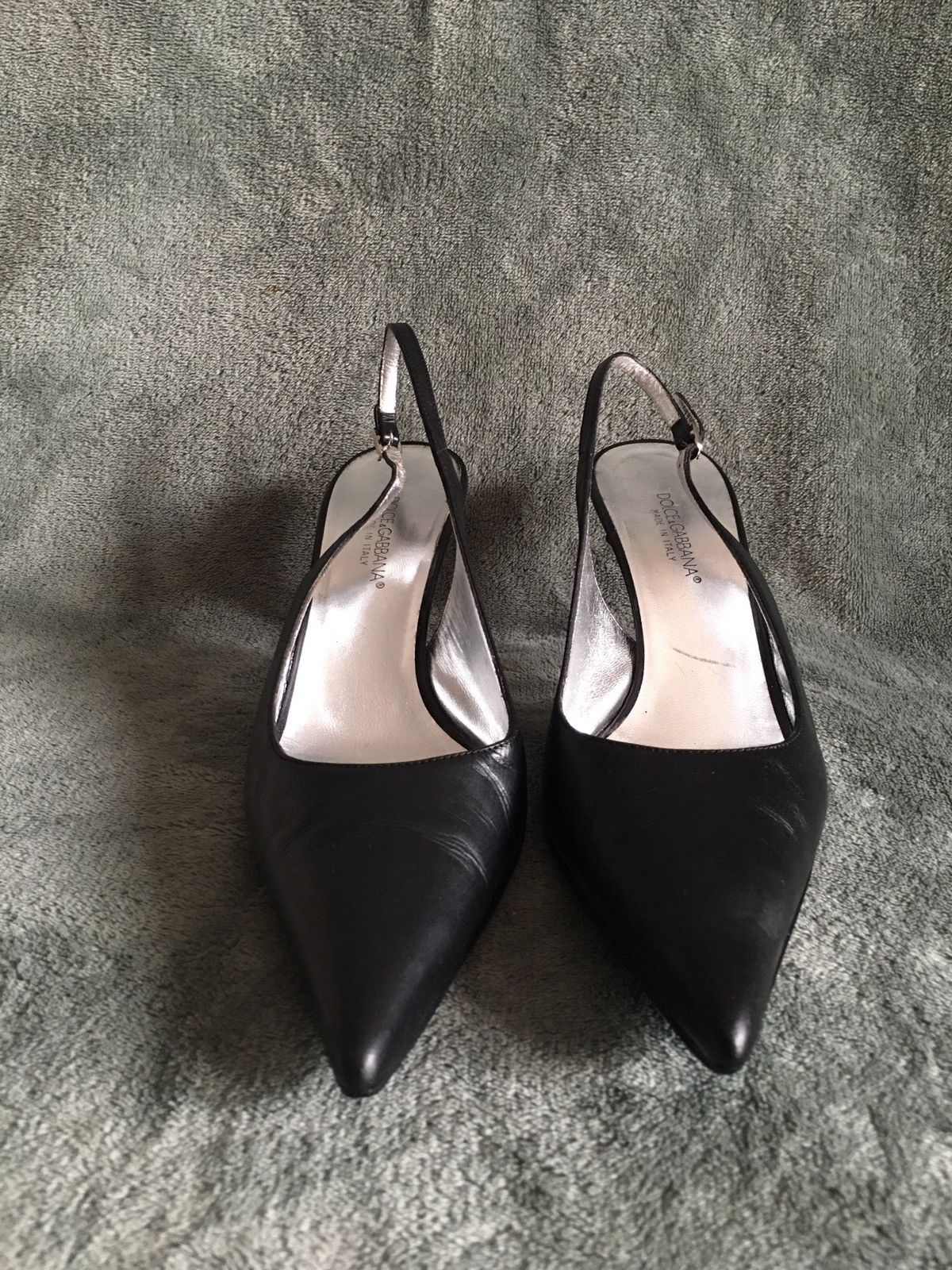 Dolce & Gabbana Dolce & Gabbana Black Leather Sling Heels Pumps EU 38 Size US 8 / IT 38 - 3 Thumbnail