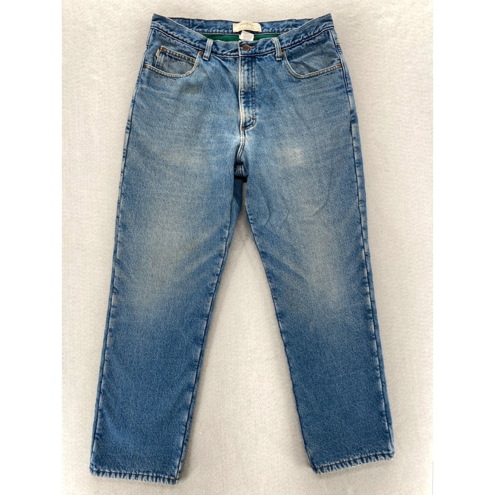 Vintage L.L. Bean Jeans Mens 35x30 Classic Fit Tapered Leg Blue Denim Fleece Lined 5-Pocket Chore Shirt? Size US 35 - 2 Thumbnail