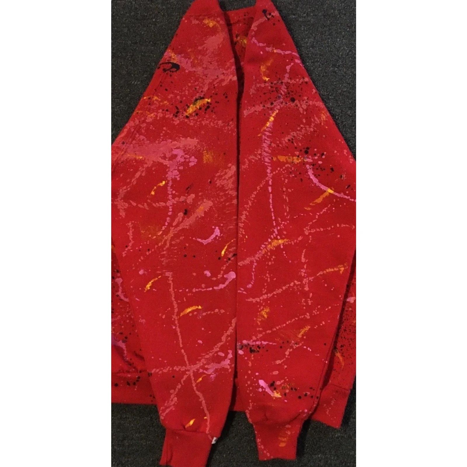 Vintage Vaporwave Hoodie Men S Red Paint Splatter Vintage 80s Pullover All Over Print Grunge Surf Skate 90s USA USA Size US S / EU 44-46 / 1 - 6 Thumbnail