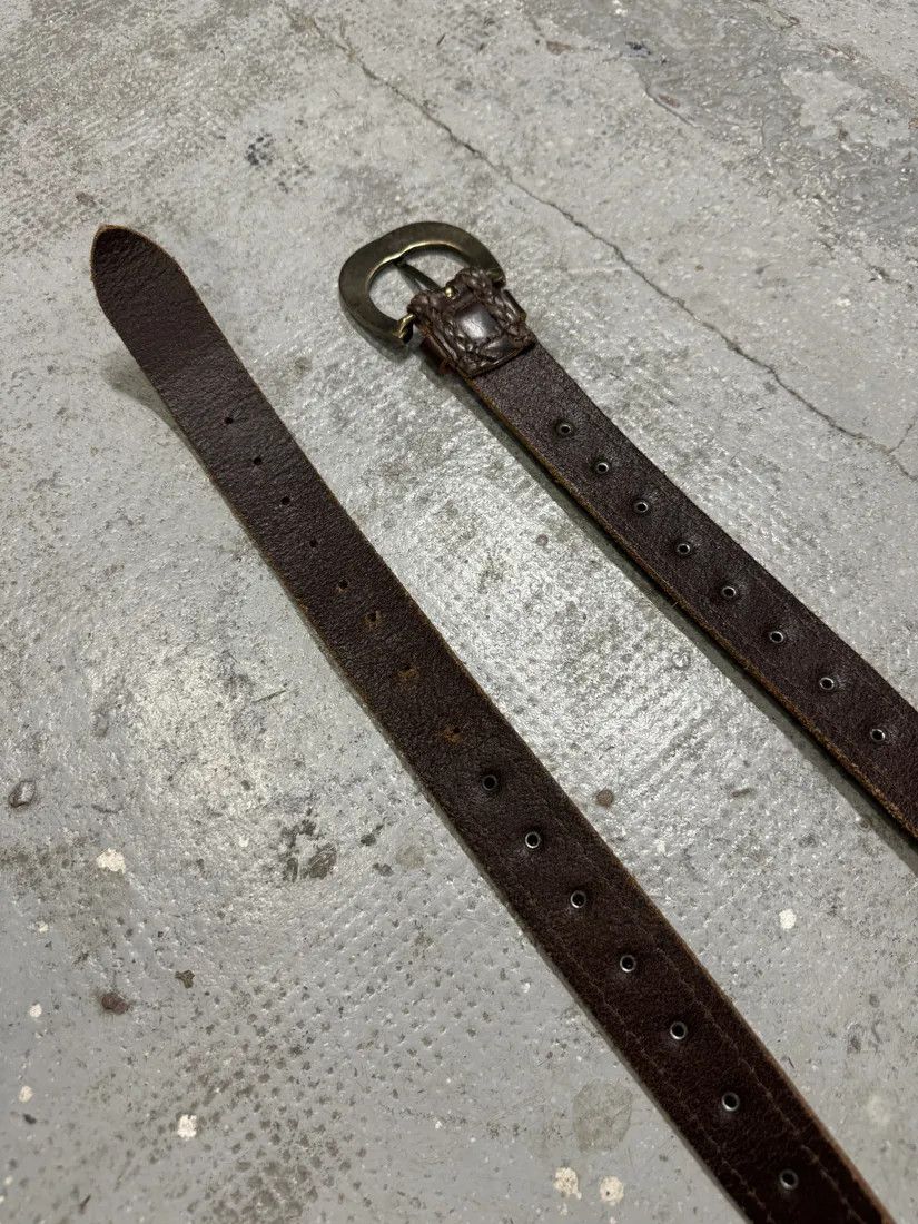 Designer × Dolce & Gabbana × Vintage 2000s Dolce & Gabbana Woven Leather Cow Pony Hair Belt Size ONE SIZE - 7 Thumbnail