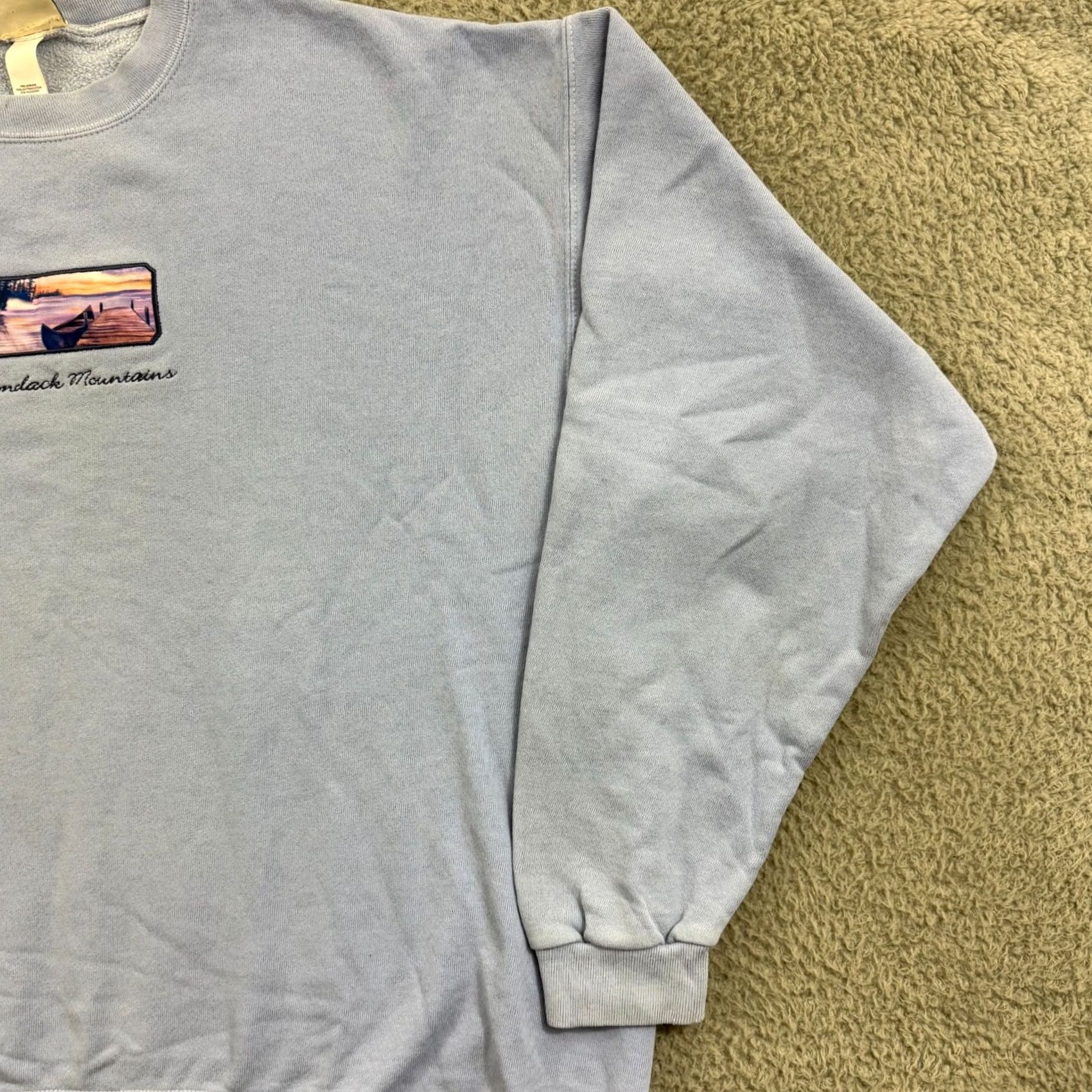 Vintage VINTAGE Adirondack Mountains Sweatshirt Unisex Adults XL Blue 90s Graphic Print Pullover Cotton Fleece Size US XL / EU 56 / 4 - 5 Thumbnail