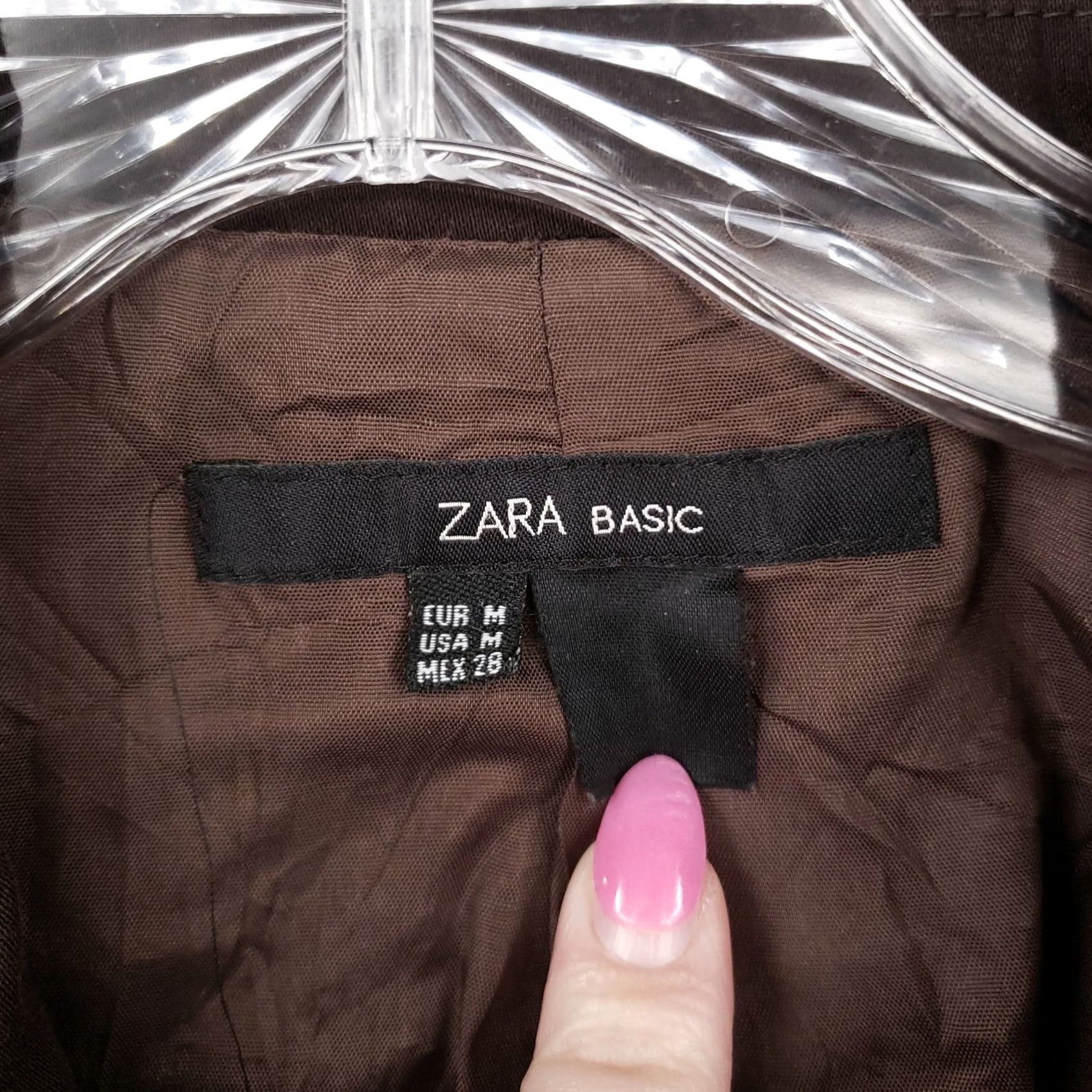 Zara Zara Blazer Jacket Womens Regular One-Button Notch Brown Solid Stretch Lined Wool Cotton Blend Spandex Casual Workwear Medium Size M / US 6-8 / IT 42-44 - 5 Thumbnail
