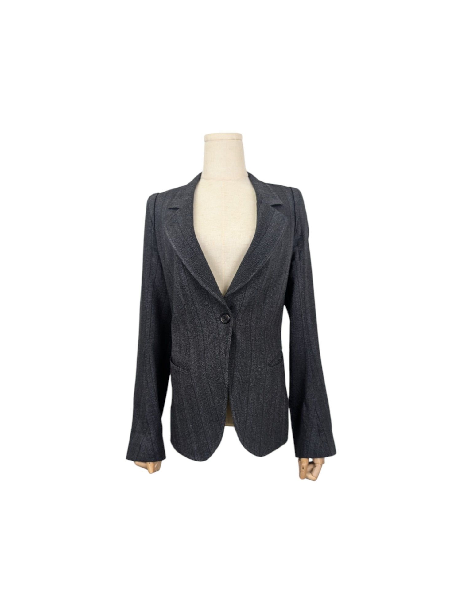 Ann Demeulemeester Charcoal Grey Single Buttoned Blazer Size XS / US 0-2 / IT 36-38 - 1 Thumbnail