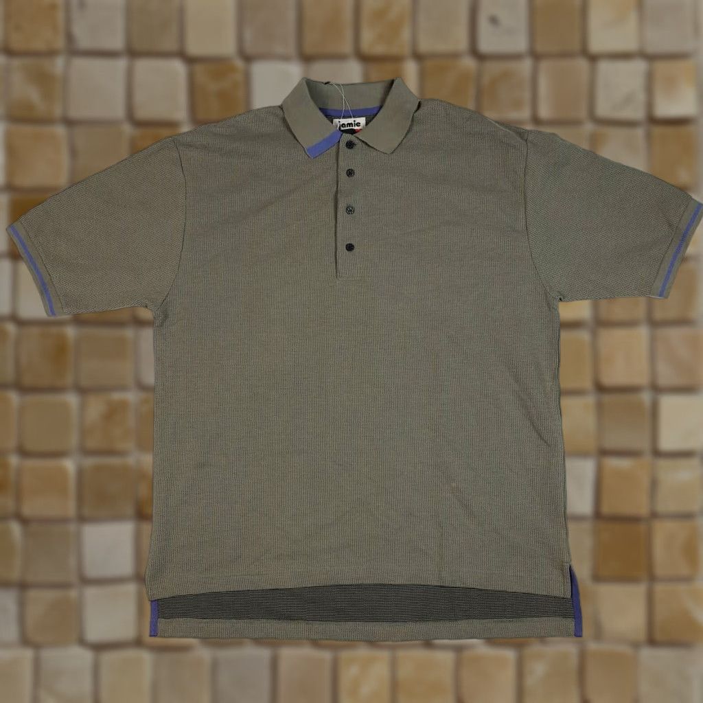 Vintage VINTAGE Jamie Sadock Golf Polo Shirt Short Sleeve Collared Button Shirt Men Medium Gray 90s Casual Sports Geometric Knit Cotton Size US M / EU 48-50 / 2 - 1 Thumbnail