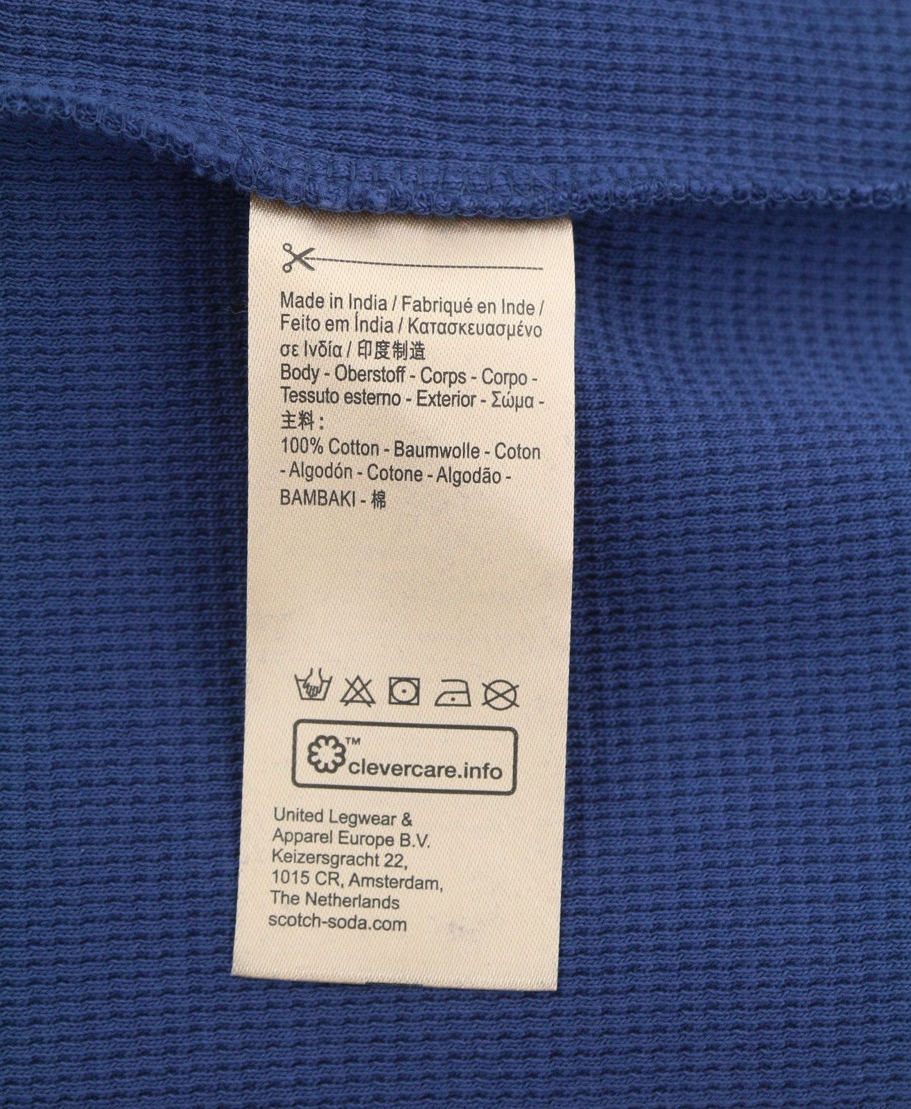 Scotch & Soda M Dark Blue Textured Cotton Sweatshirt 88578 Size US M / EU 48-50 / 2 - 7 Thumbnail
