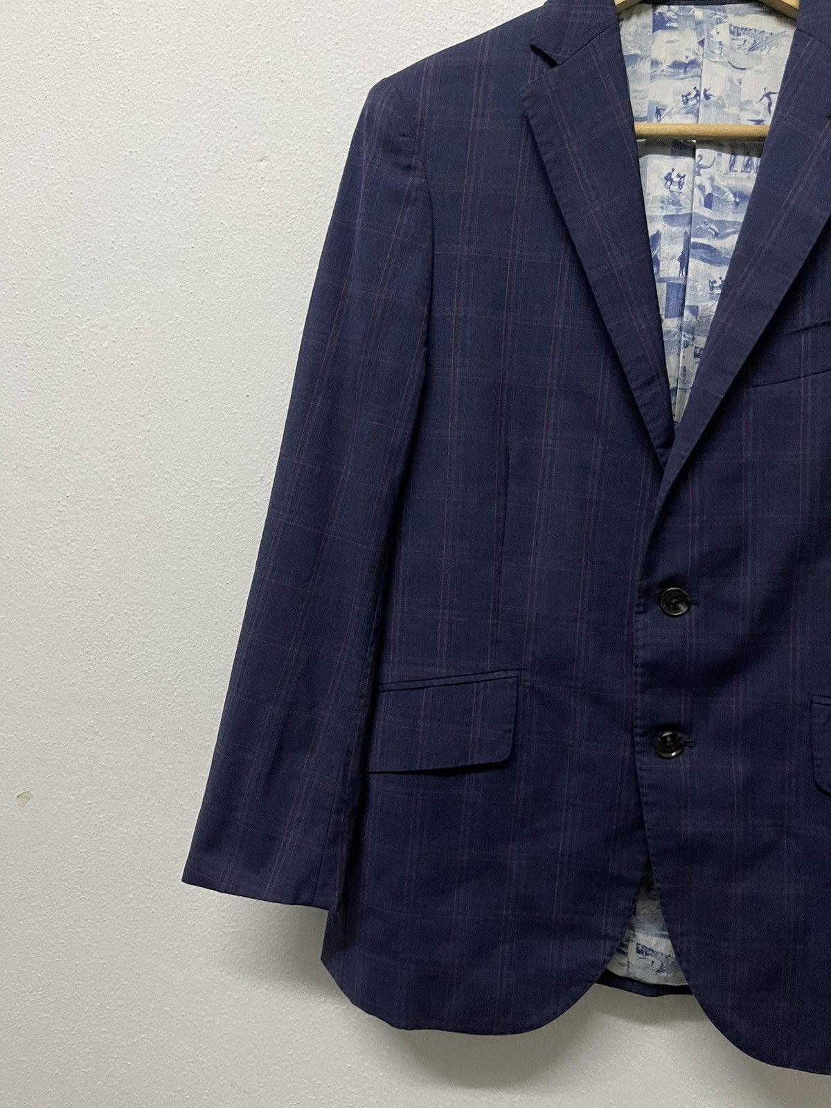 Loro Piana 90s LORO PIANA MOTS PLAID WOOL BLAZZER RARE DESIGN Size US M / EU 48-50 / 2 - 3 Thumbnail