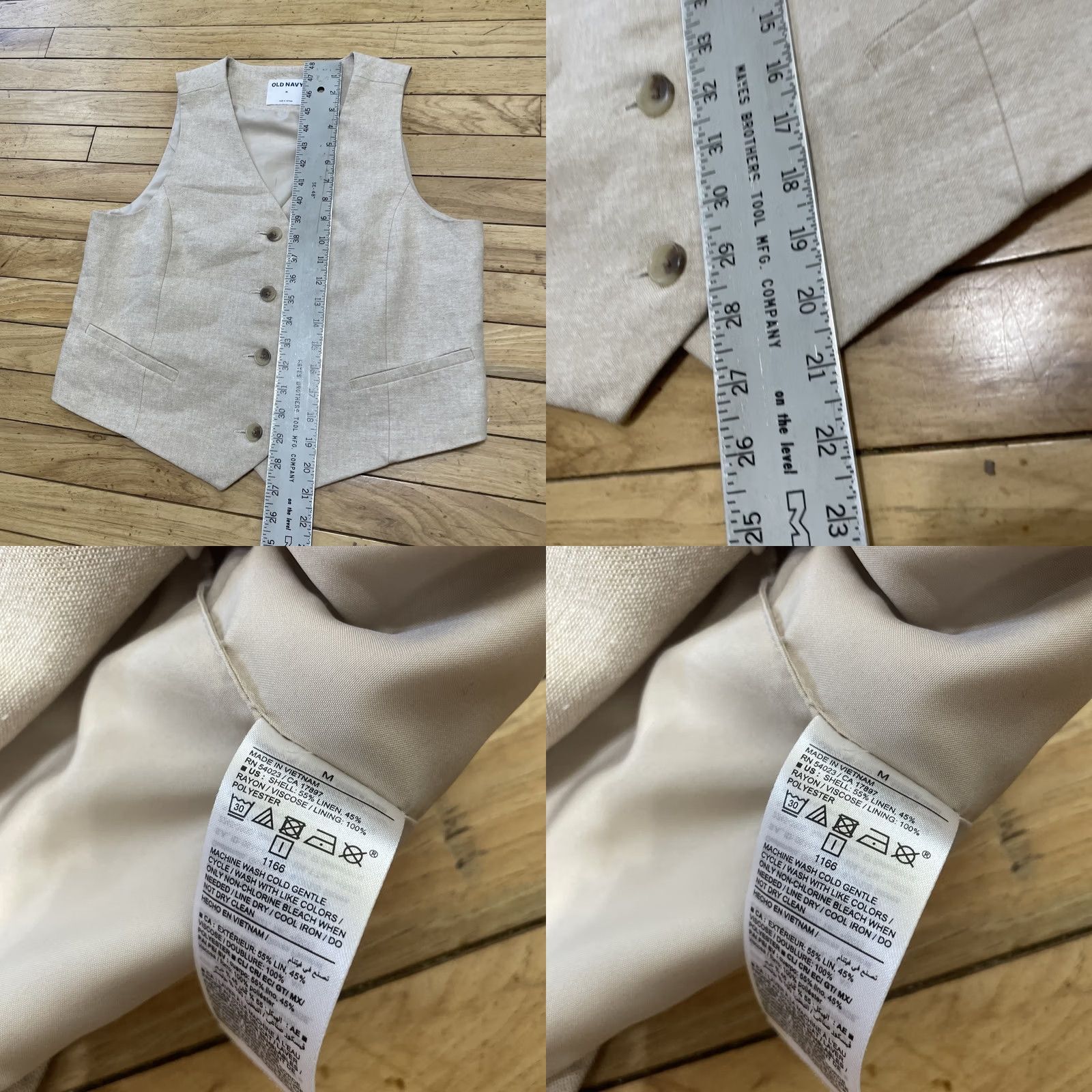 Old Navy Old Navy Vest Men's M Linen Suit Summer Coastal Preppy Light Academia Old Money Size 40R - 8 Thumbnail