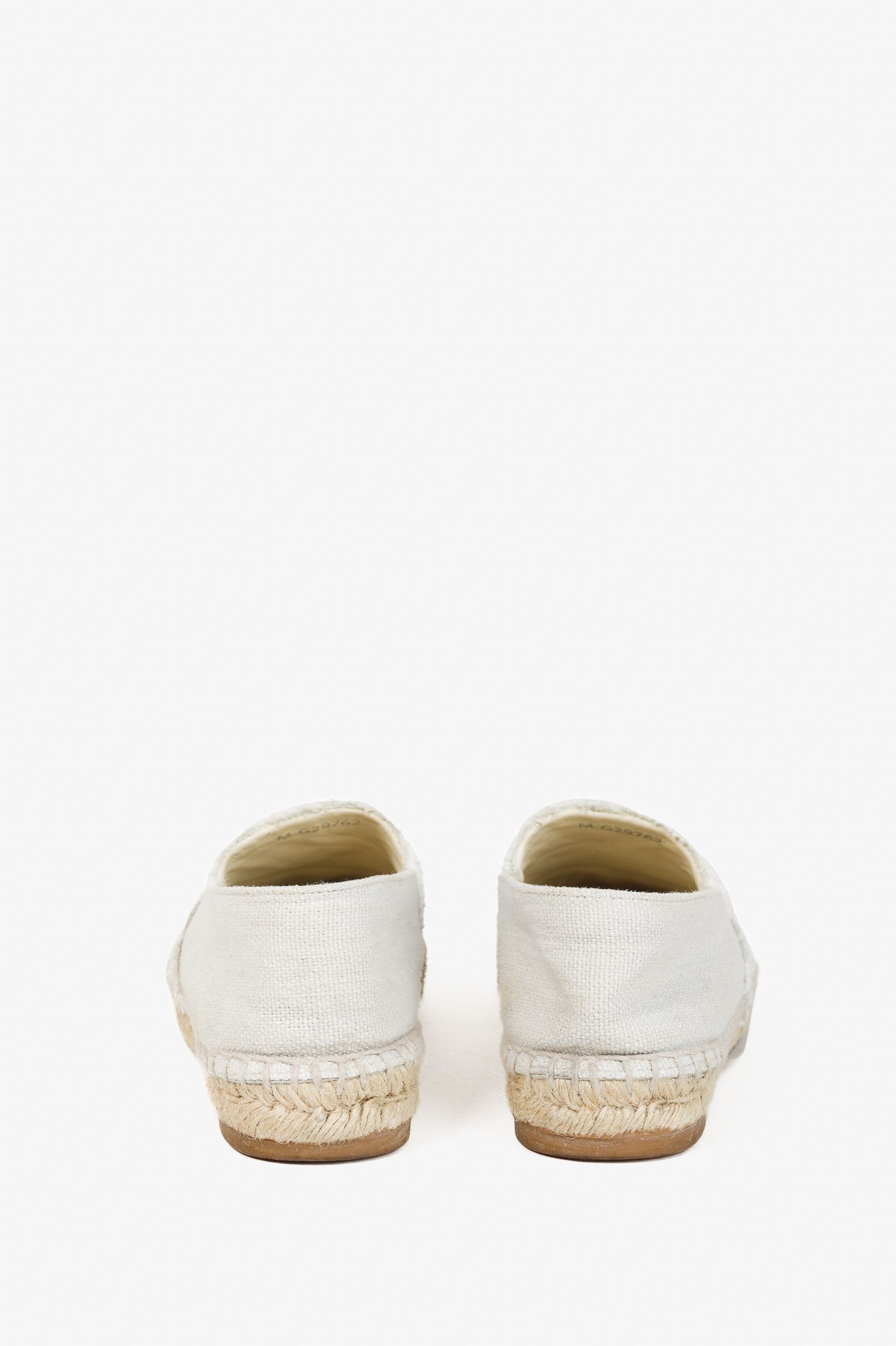Chanel Chanel Fraying CC Espadrille Flats in White and Black Size US 7.5 / IT 37.5 - 4 Thumbnail