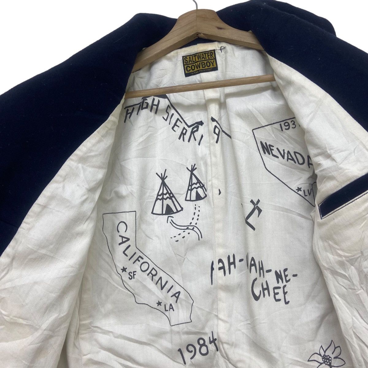 Japanese Brand Saltwater Cowboy Double-breasted Wool Heavy Coat Size M / US 6-8 / IT 42-44 - 7 Thumbnail