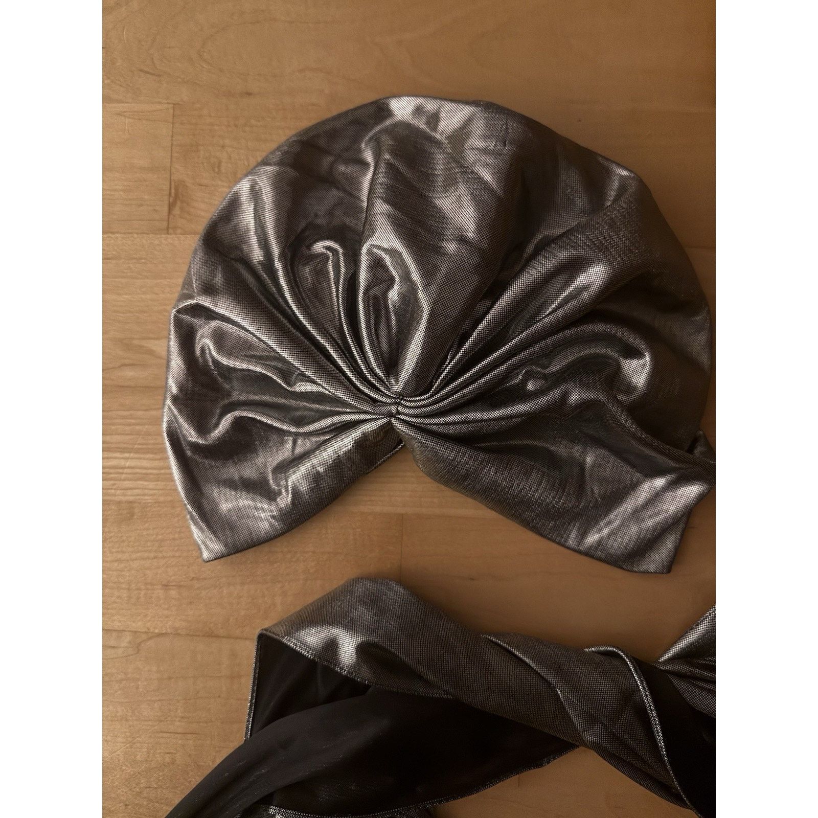 Vintage Silver Liquid Turban Hat And Reversible Scarf Size ONE SIZE - 3 Thumbnail