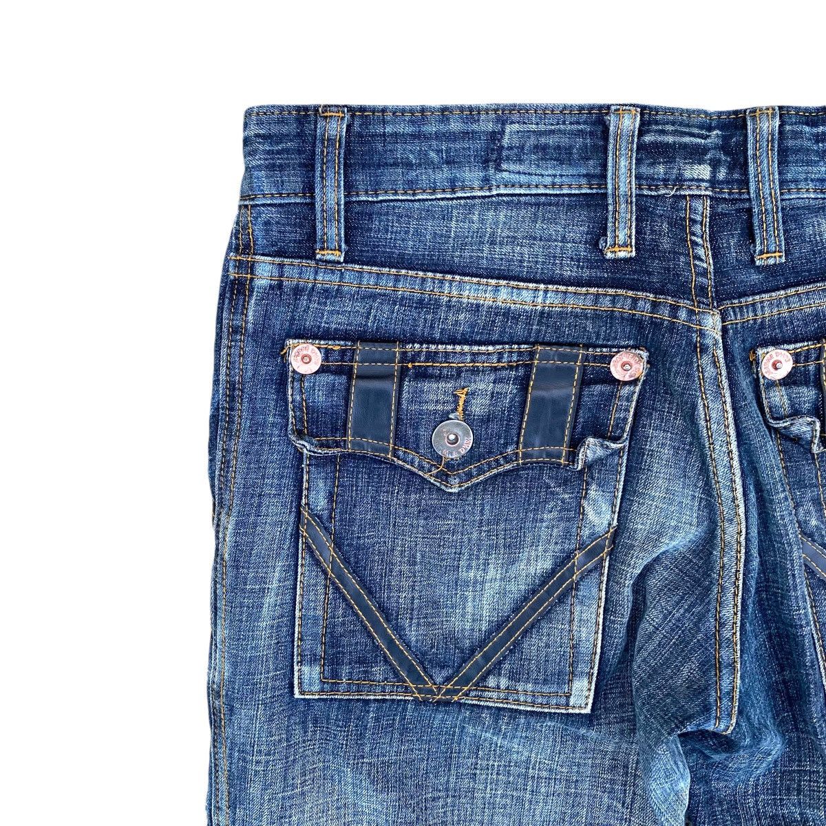 Japanese Brand × Vintage Flare Jeans De Art Distressed Multi Pocket TFOA HIROSHI Size US 34 / EU 50 - 14 Thumbnail