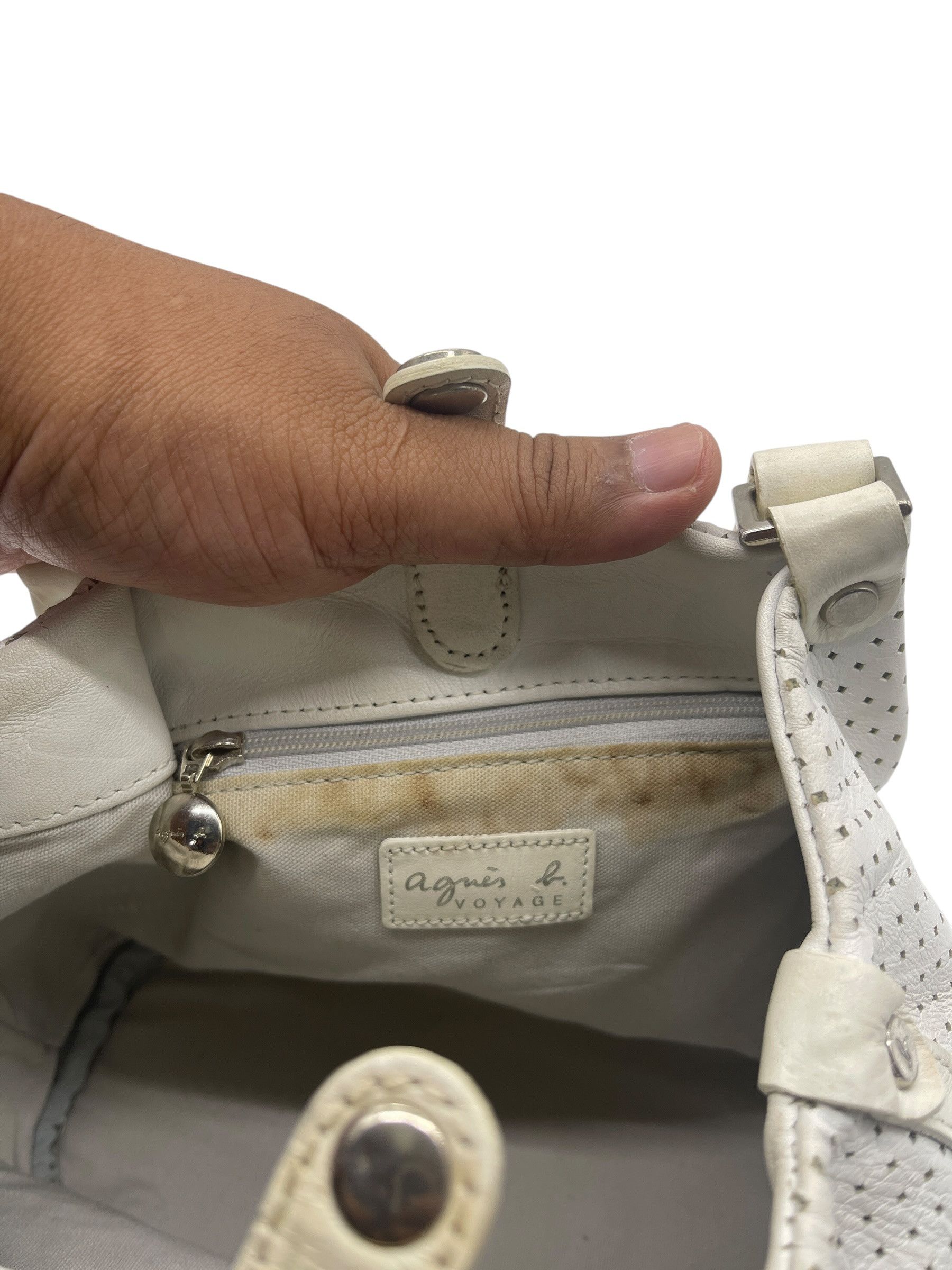 agnes b. Vintage agnès b. Voyage Perforated Leather Tote Shoulder Bag Size ONE SIZE - 11 Thumbnail