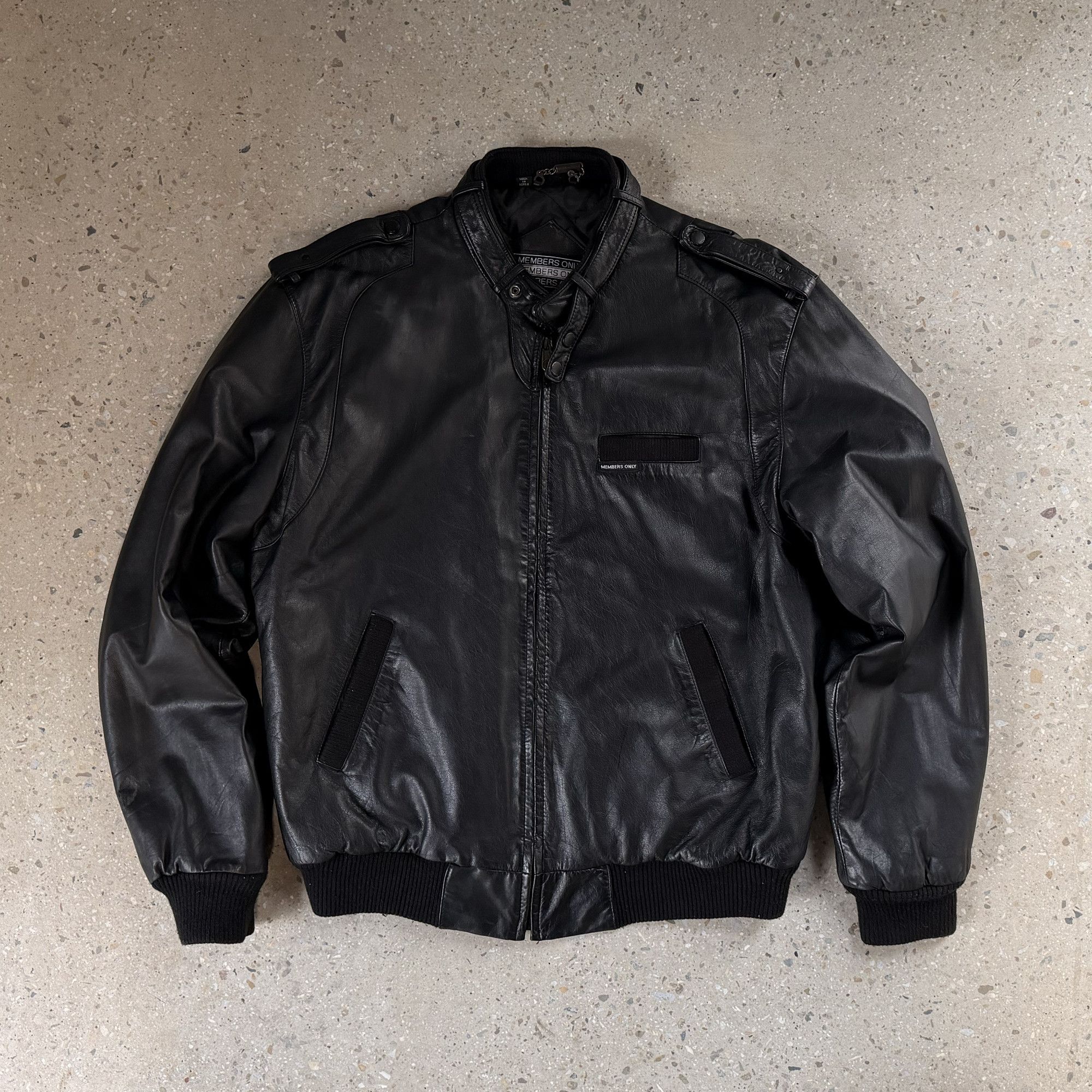 Members Only Members Only Black Leather Bomber Jacket Size US L / EU 52-54 / 3 - 1 Thumbnail