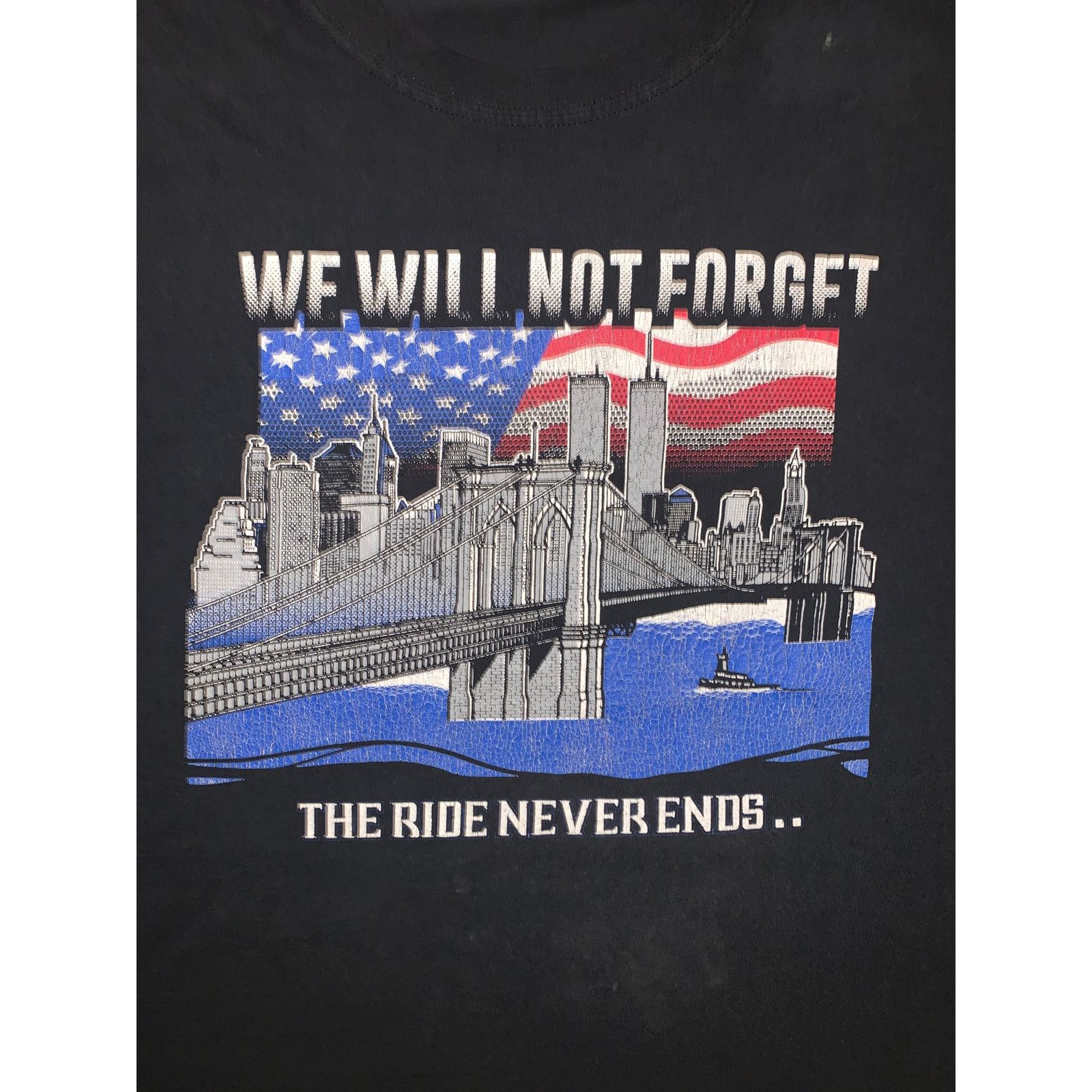 Other × Vintage NYC Punishers 9/11 Memorial T Shirt 2XL Twin Towers Biker Size US XXL / EU 58 / 5 - 1 Thumbnail