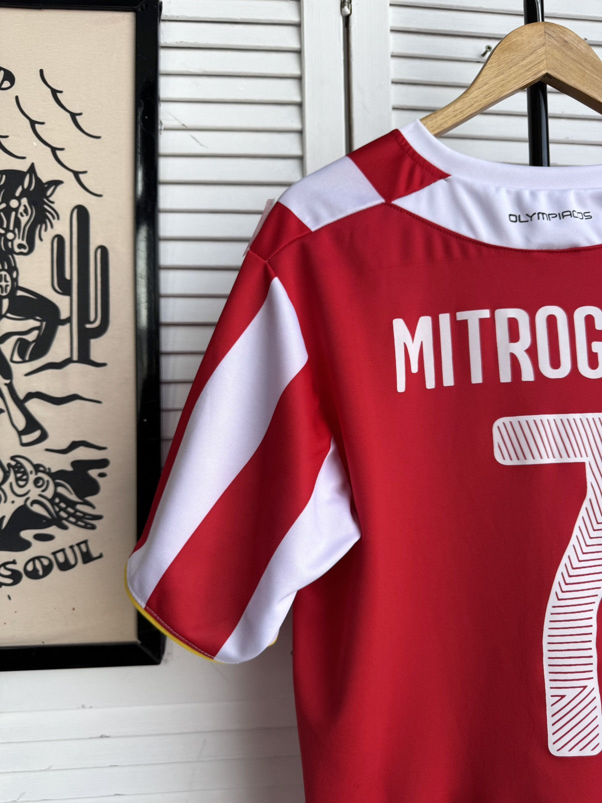 Vintage Vintage Olympiacos Mitroglou 7 Football Jersey Soccer Shirt Size US L / EU 52-54 / 3 - 12 Thumbnail