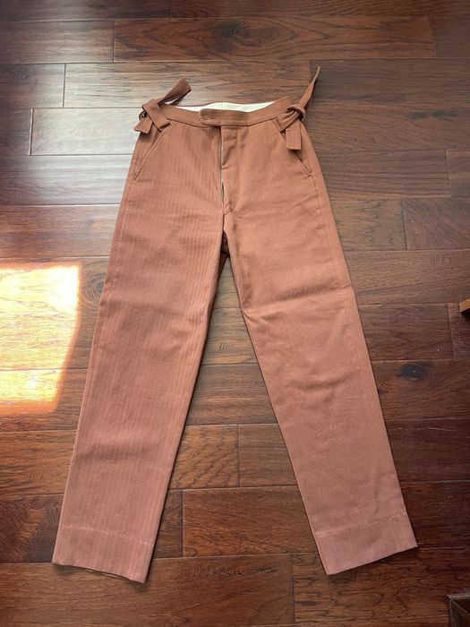 Bode Bode herringbone cotton trousers | Grailed