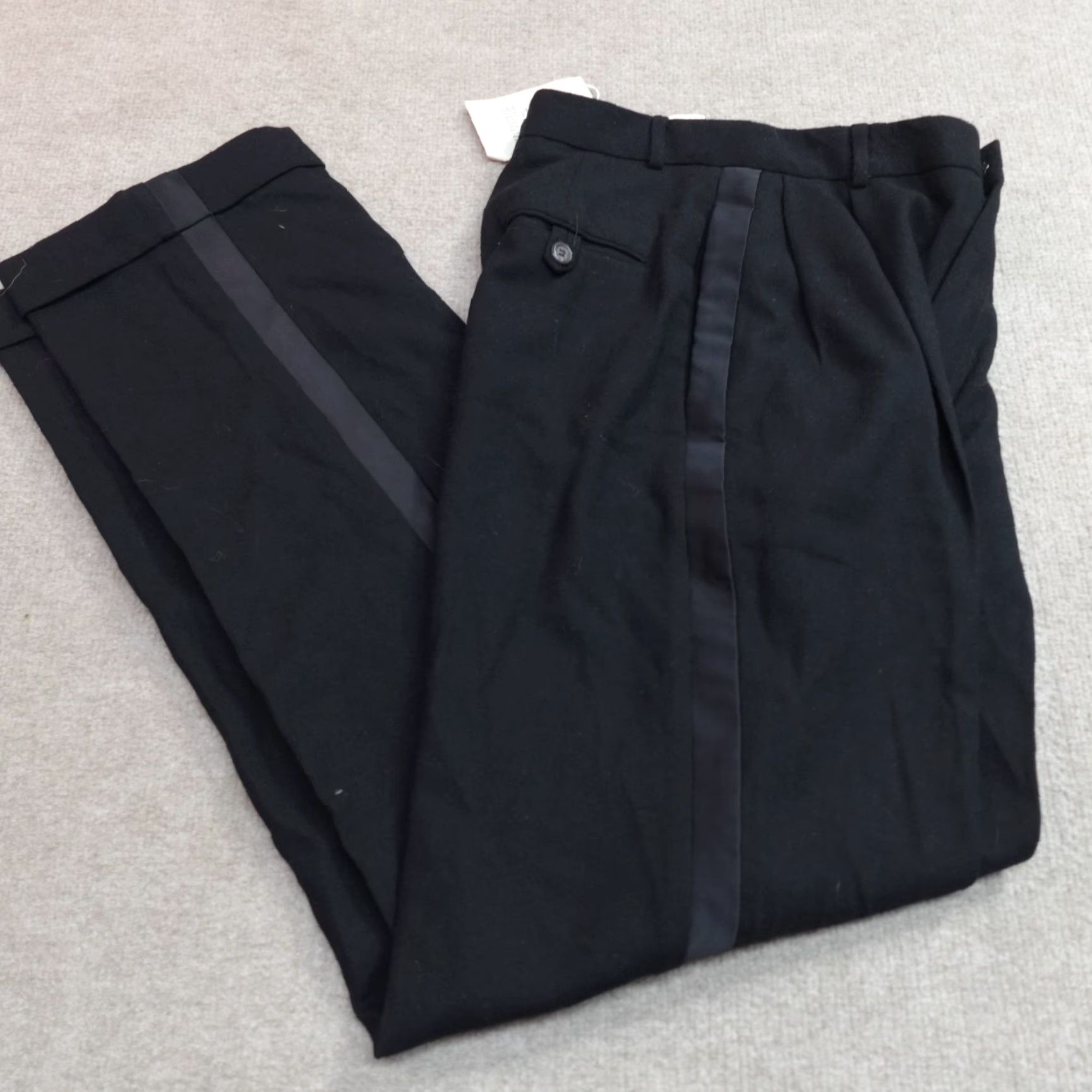 Missoni VINTAGE Ralph Lauren Womens Pants 0 Black Wool Tuxedo Old Stock USA NEW READ Size 25" / US 0 / IT 36 - 2 Thumbnail
