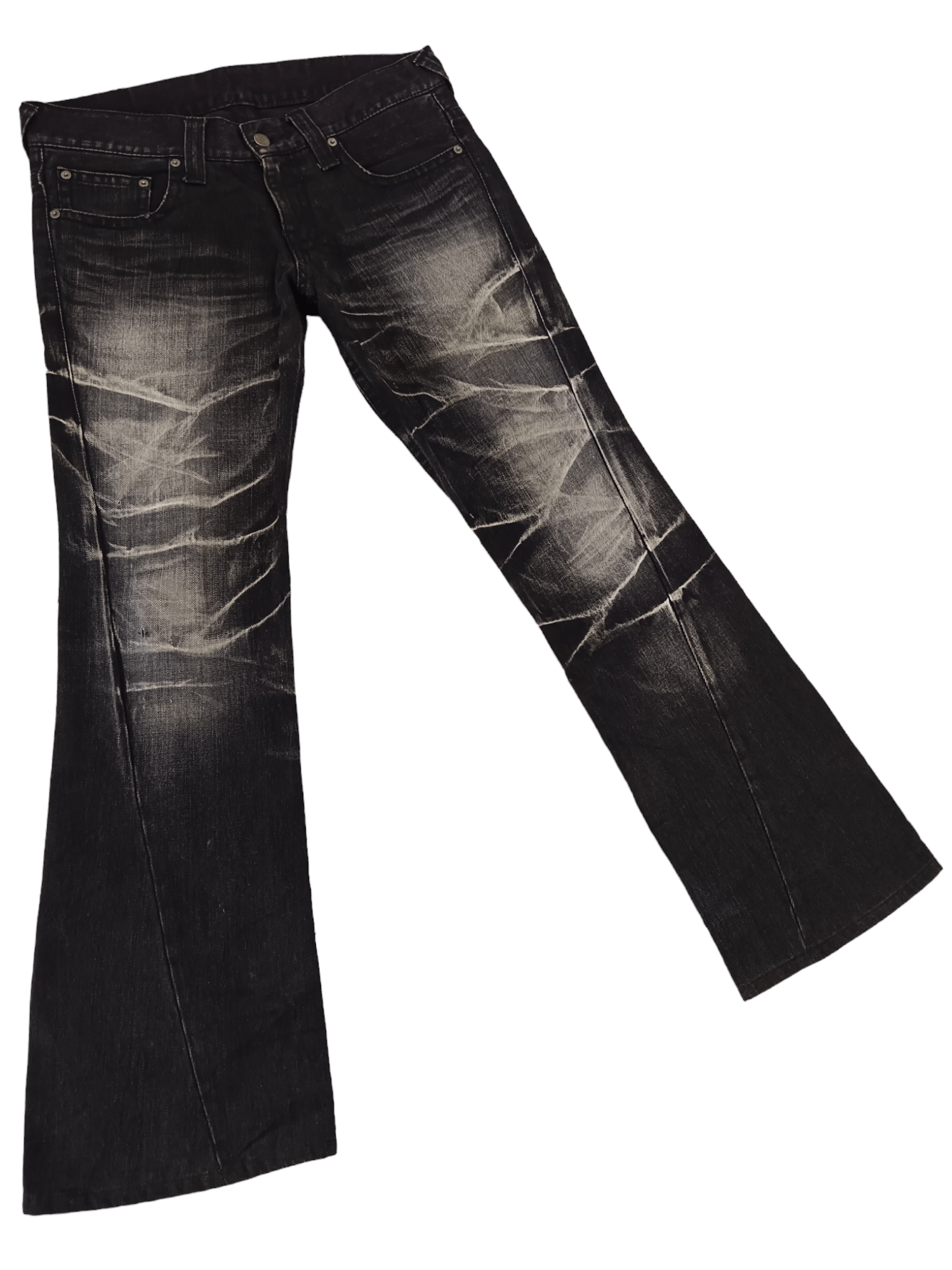 Tornado Mart 💥Tornado Mart💥 Thunder Whiskers Super Flared Denim Size US 33 - 3 Thumbnail