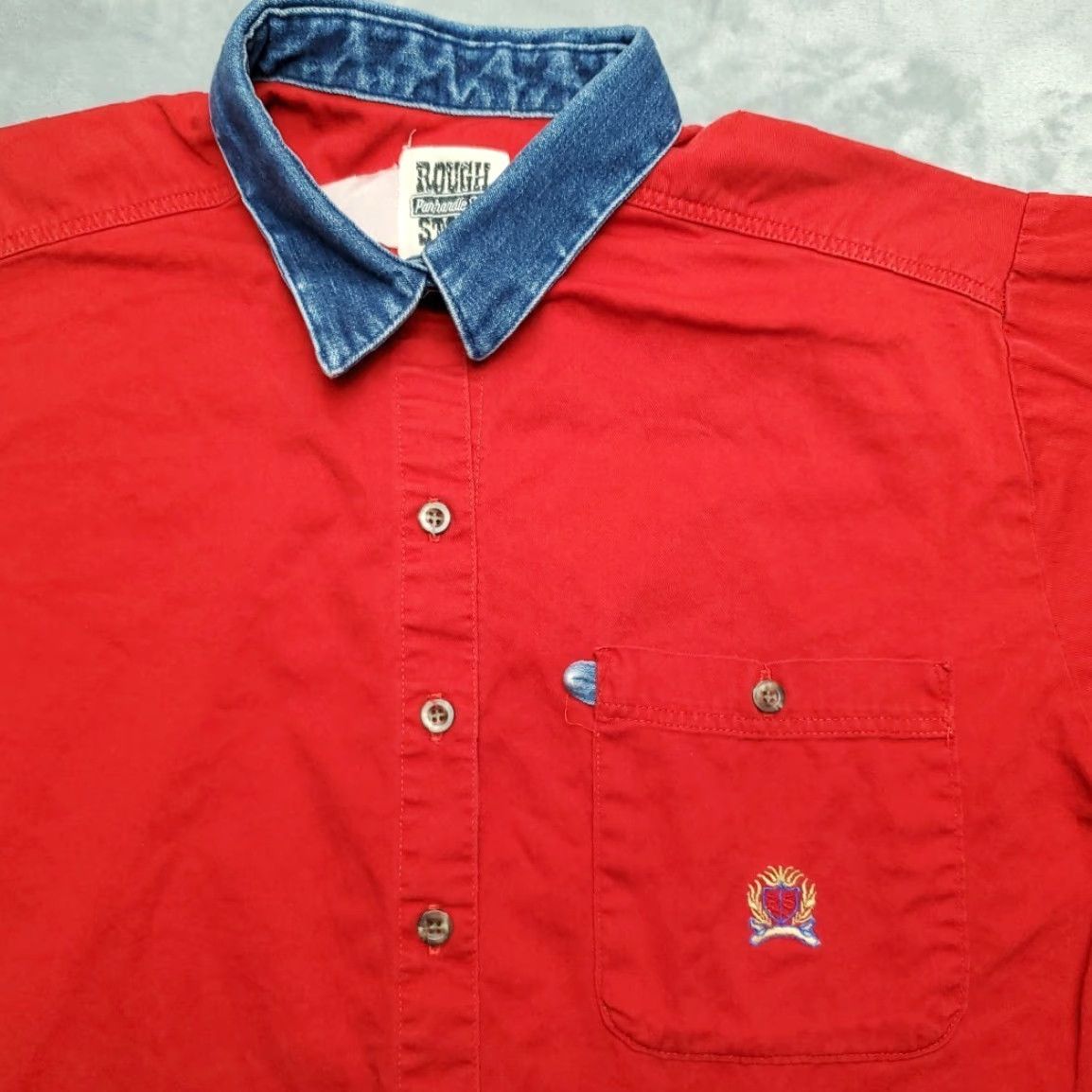 Vintage VINTAGE Panhandle Slim rough Stock Shirt Women M Red Denim Collar Western Cowboy Vintage Shirt Ladies M Red Denim Collar Western Cowboy Vintage Size M / US 6-8 / IT 42-44 - 2 Thumbnail