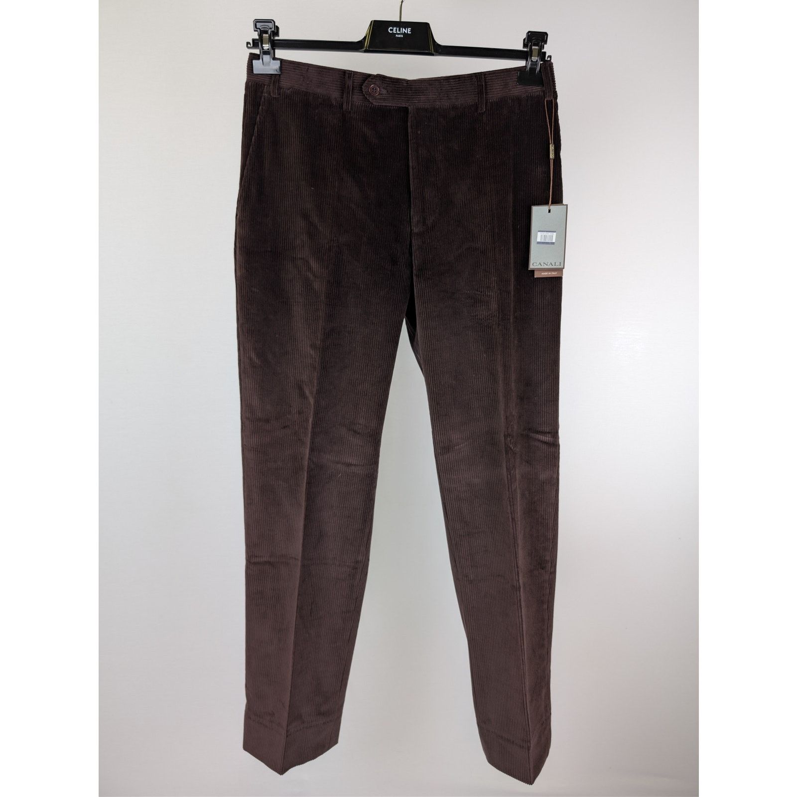 Canali o1rshd1 CC20 Corduroy Stretch Cotton Pants in Chocolate Size US 32 / EU 48 - 2 Thumbnail