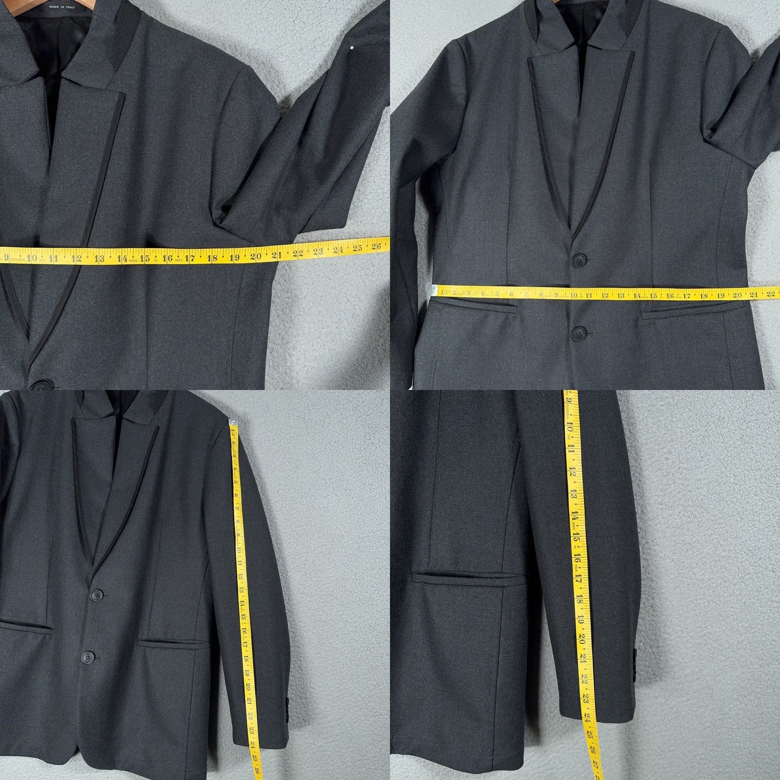 Emporio Armani Emporio Armani Blazer Men Wool Shawl Lapel Matt Line Two-Button 54 Gray US 44 Formal Business Wedding Tuxedo Jacket Size 44R - 10 Thumbnail