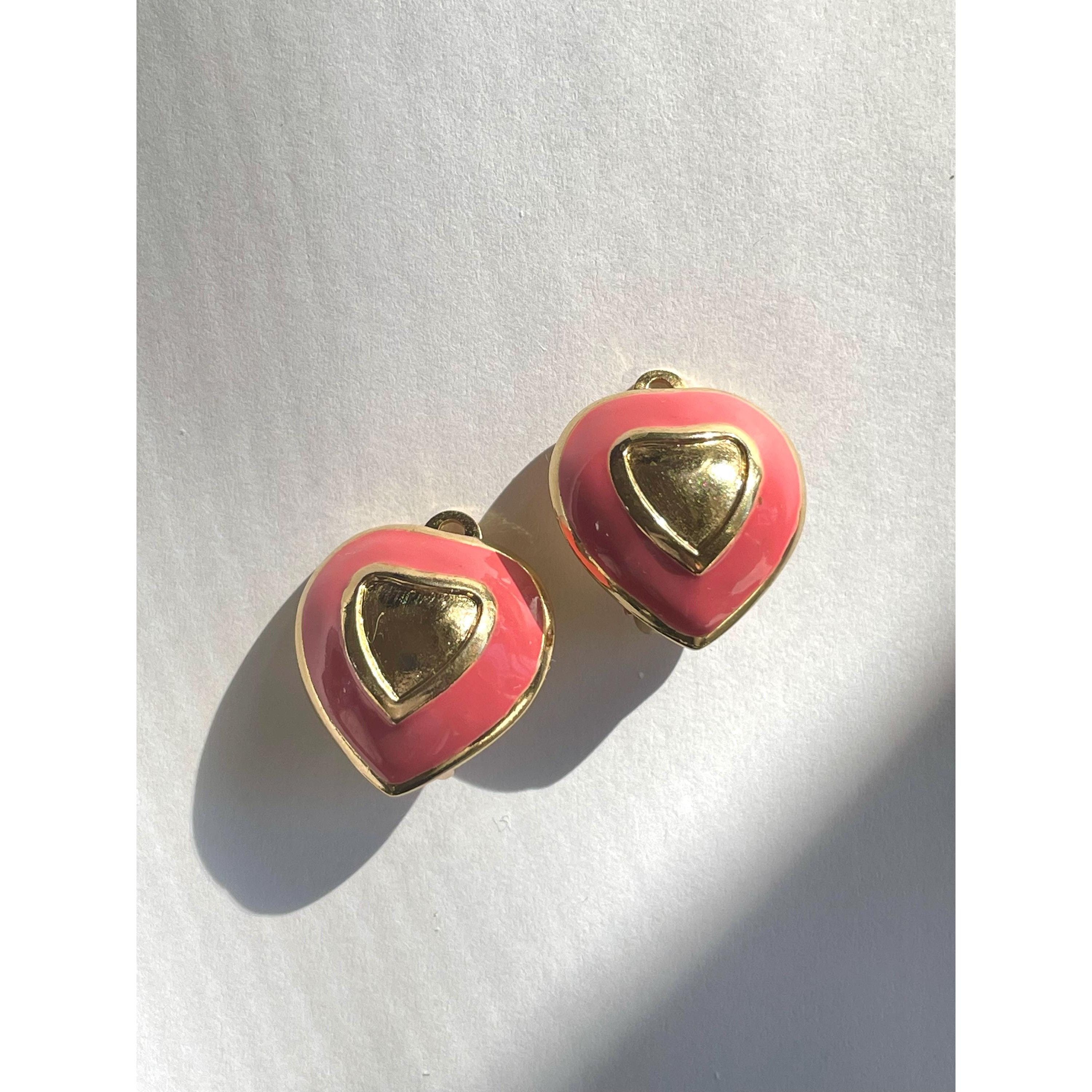 Nina Ricci Vintage Nina Ricci gold and pink heart earrings. Chic mod Size ONE SIZE - 3 Thumbnail