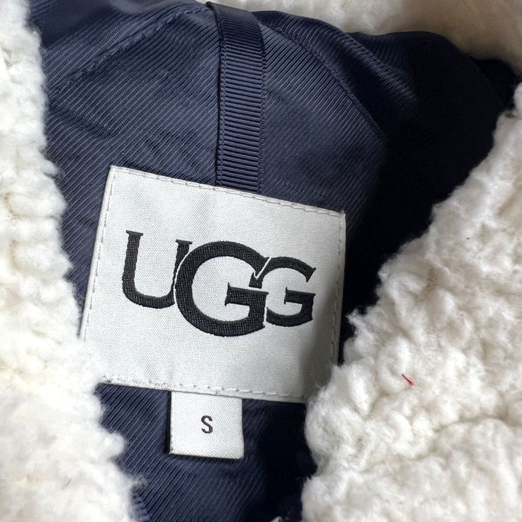 Ugg UGG Sherpa Fleece Jacket Small S Full Zip Colorblock Navy Red White Womens Winter Casual Comfort Cozy Jacket Size S / US 4 / IT 40 - 5 Thumbnail