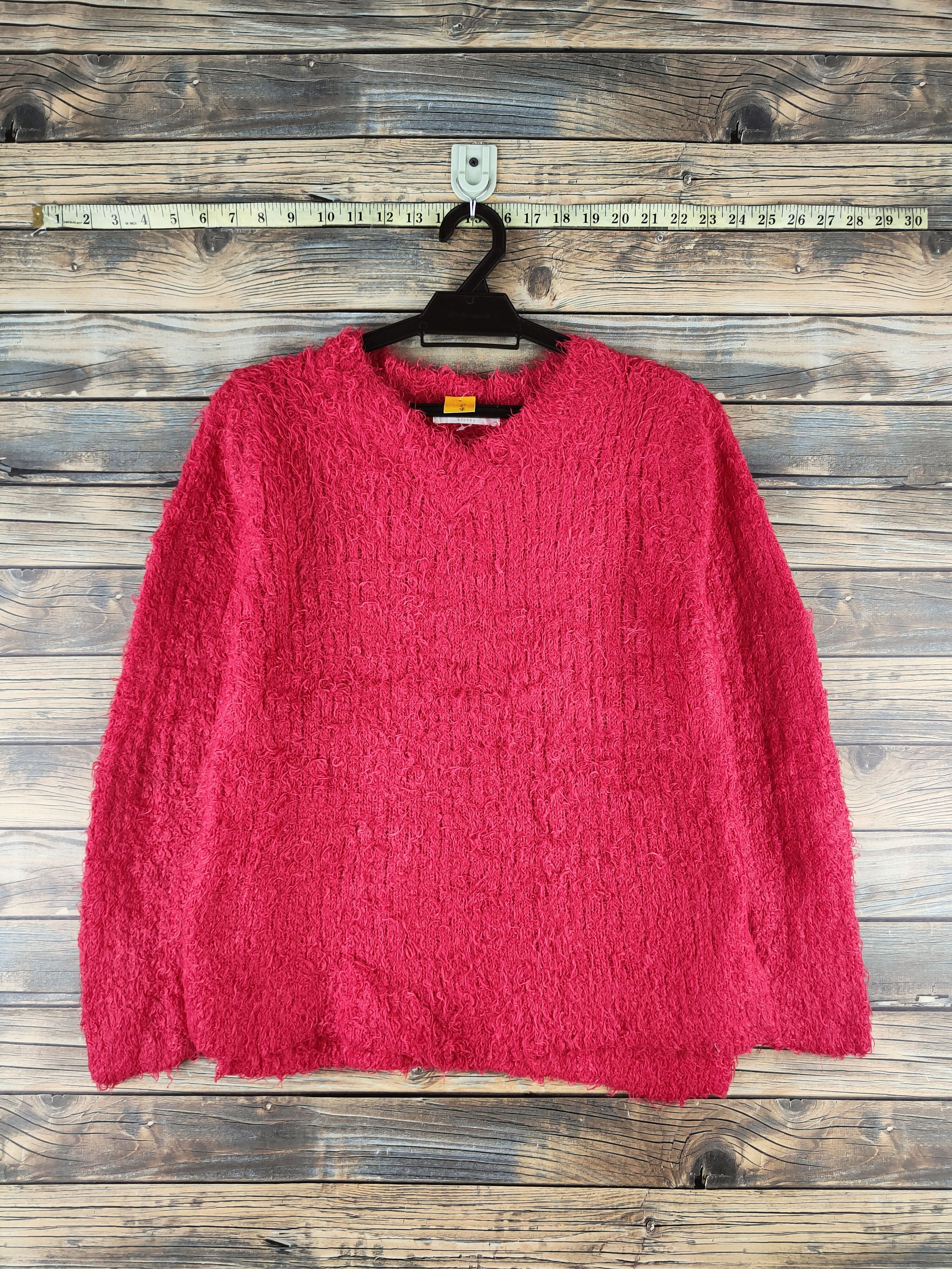 Japanese Brand DL Chocol Raffine Red Fur Mohair shaggy Knitwear #46-912 Size S / US 4 / IT 40 - 1 Thumbnail