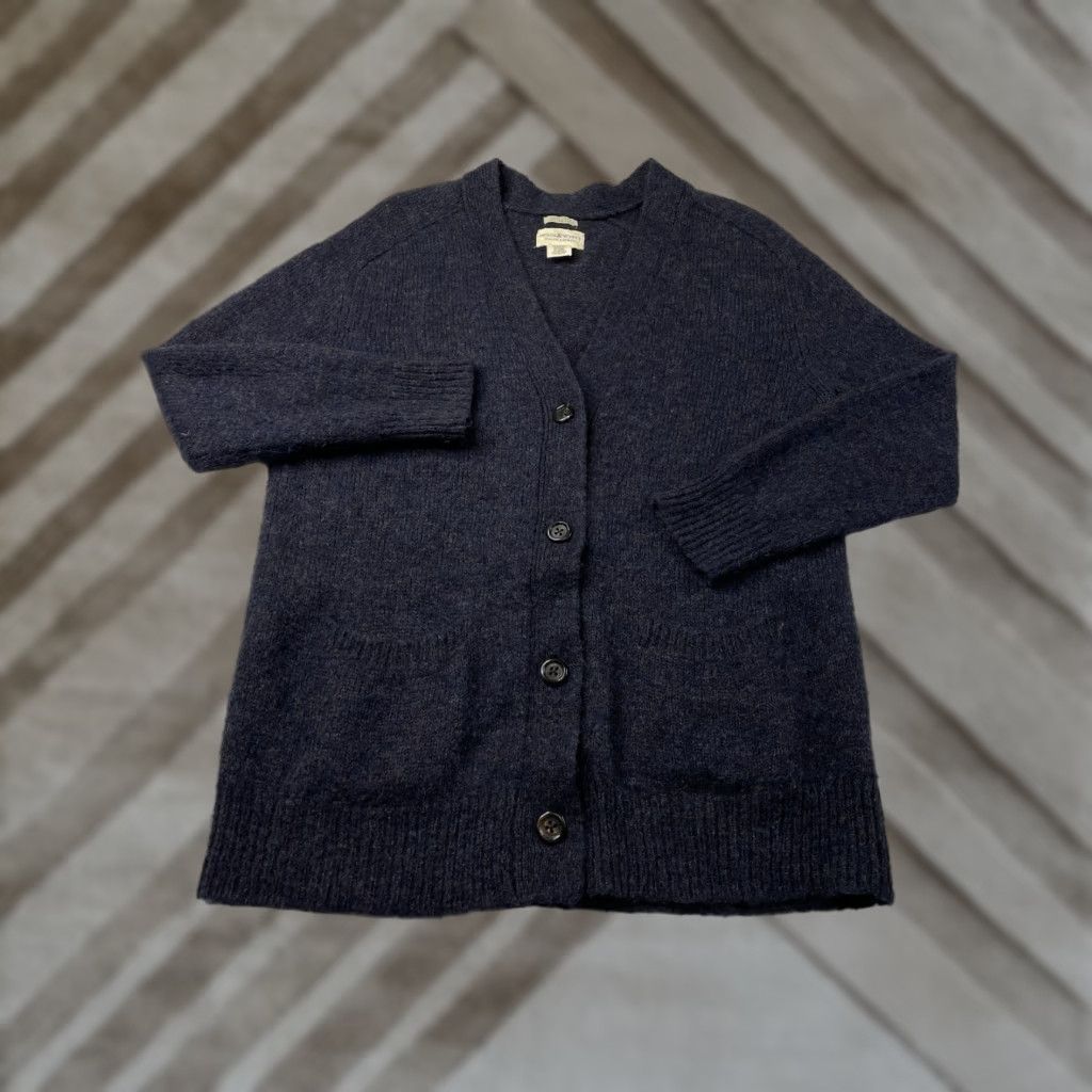 Vintage Denim & Supply Ralph Lauren Cardigan Sweater Womens Medium Blue Italian Knit Viscose Wool Acrylic Mohair Nylon Size M / US 6-8 / IT 42-44 - 1 Thumbnail