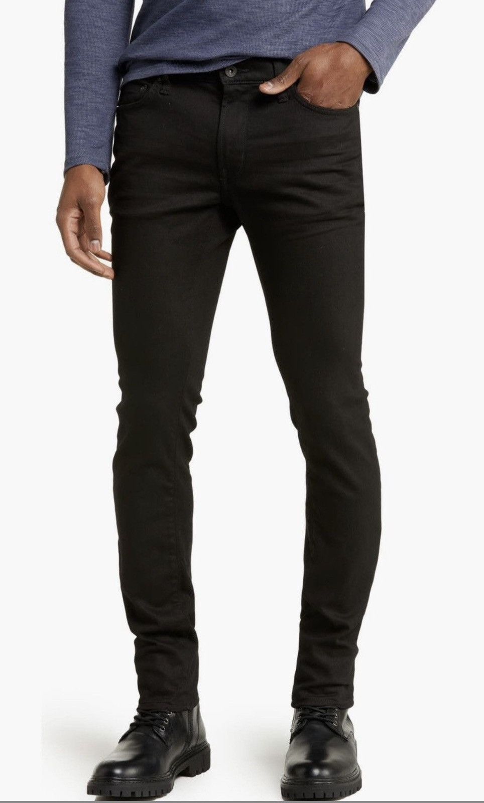 image of John Varvatos Coated Slim Jeans. 31 in Black, Men's