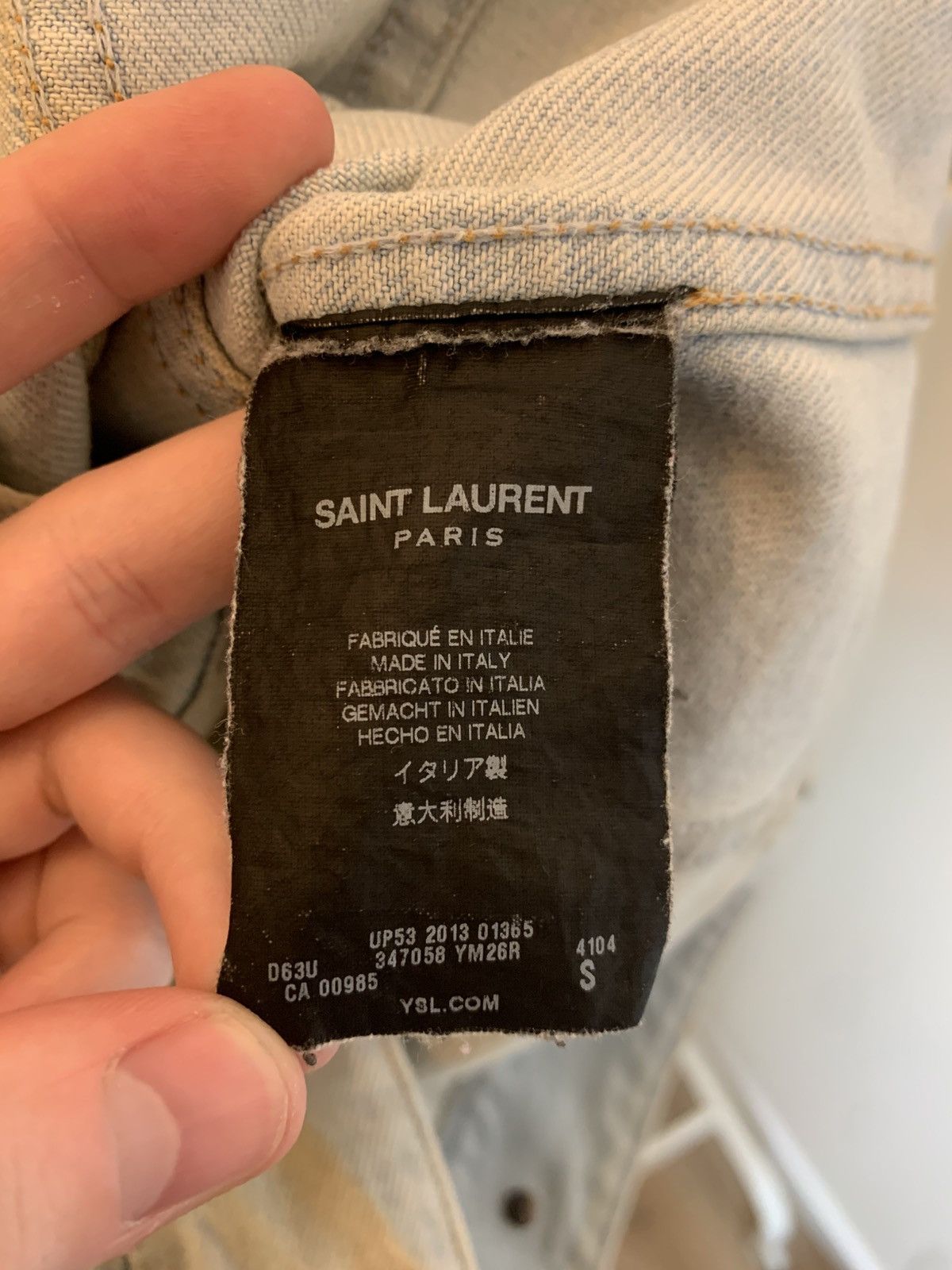 Hedi Slimane × Saint Laurent Paris Saint Laurent Paris AW13 Light Blue Denim Jacket DJ01M Size US S / EU 44-46 / 1 - 6 Thumbnail