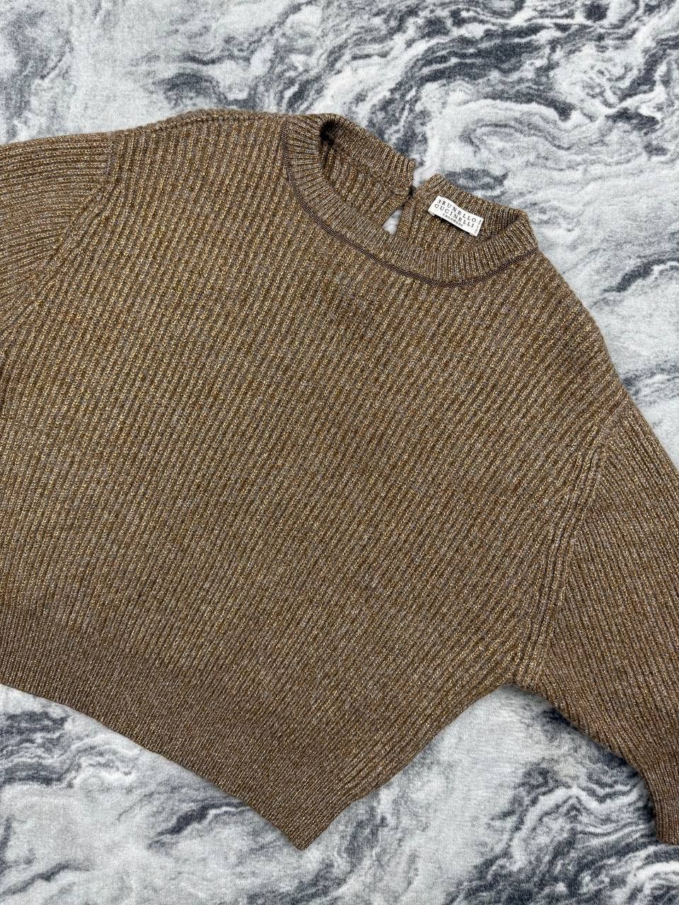 Brunello Cucinelli Brunello Cucinelli Sweater Cropped Silk/Cashmere/Viscose Size L / US 10 / IT 46 - 2 Thumbnail