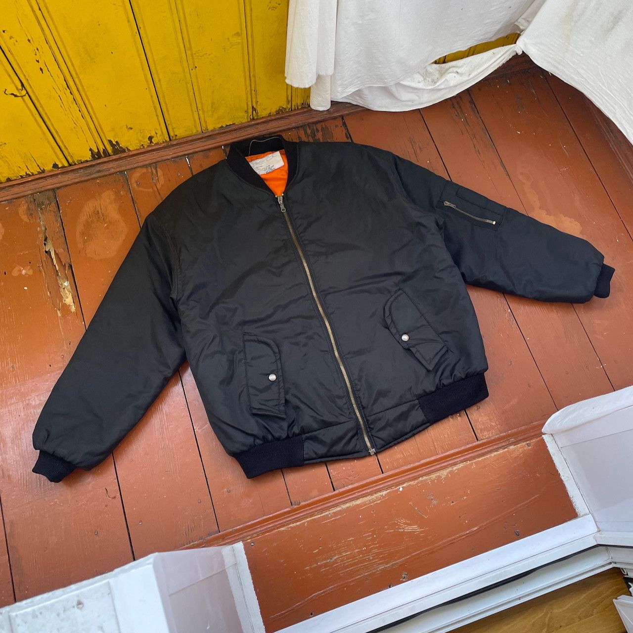 Other Vintage MA-1 Bomber Jacket – Black Nylon air force Size US XL / EU 56 / 4 - 3 Thumbnail