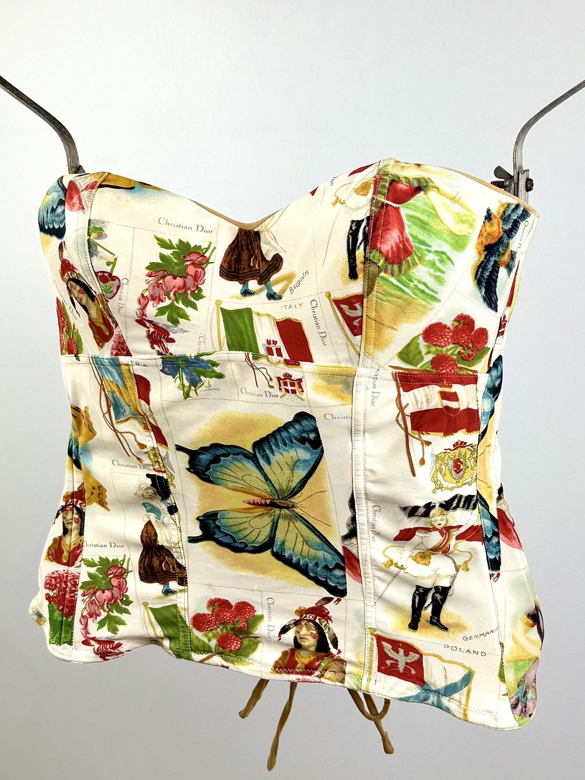 Dior Dior - John Galliano - SS/02 - Stamp Print - Bustier Corset Size XS / US 0-2 / IT 36-38 - 1 Thumbnail