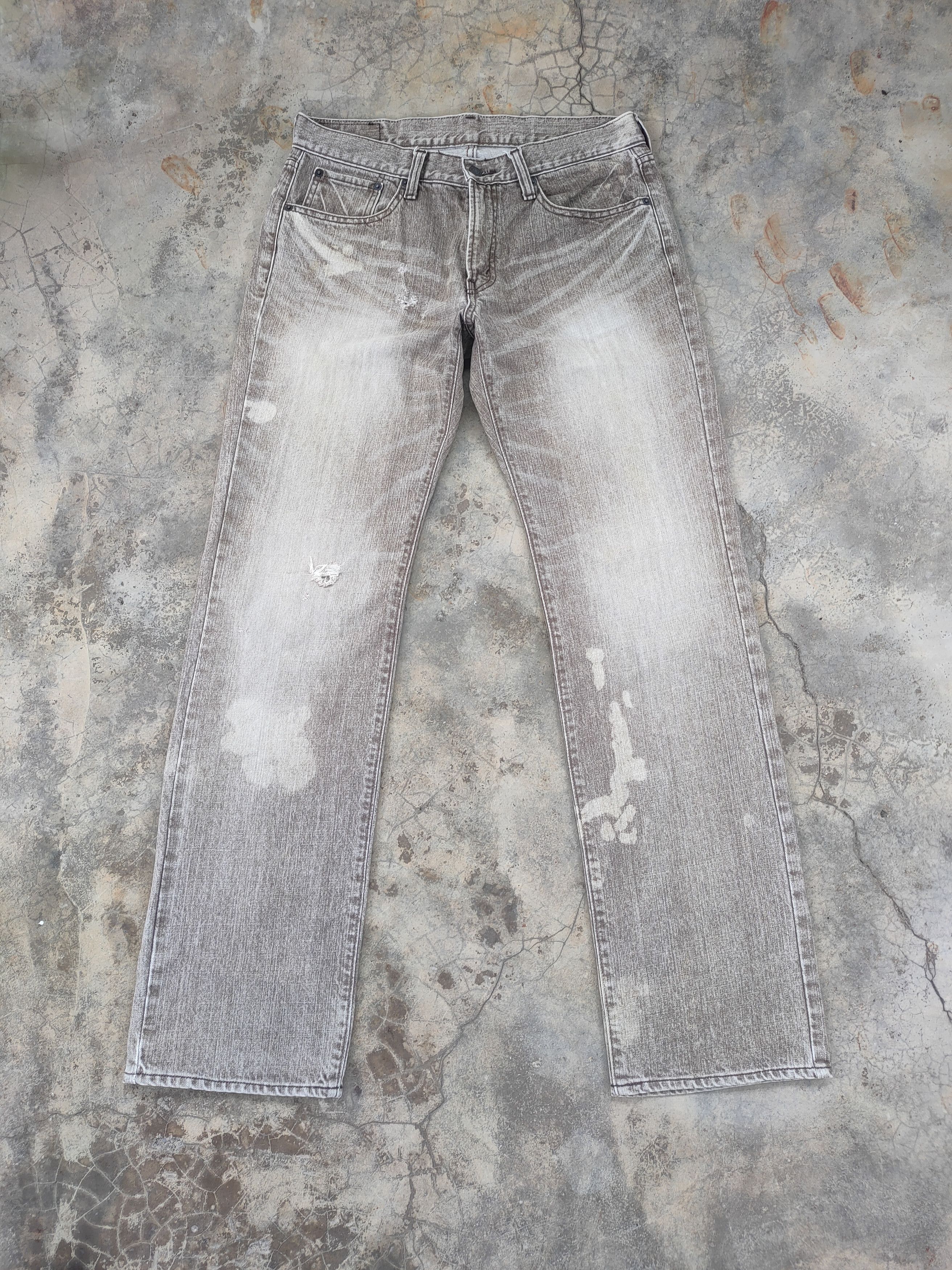 Japanese Brand W32×33 VINTAGE CRARK WASH FADED BROWN DISTRESSED JEAN PANTS Size US 32 / EU 48 - 1 Thumbnail