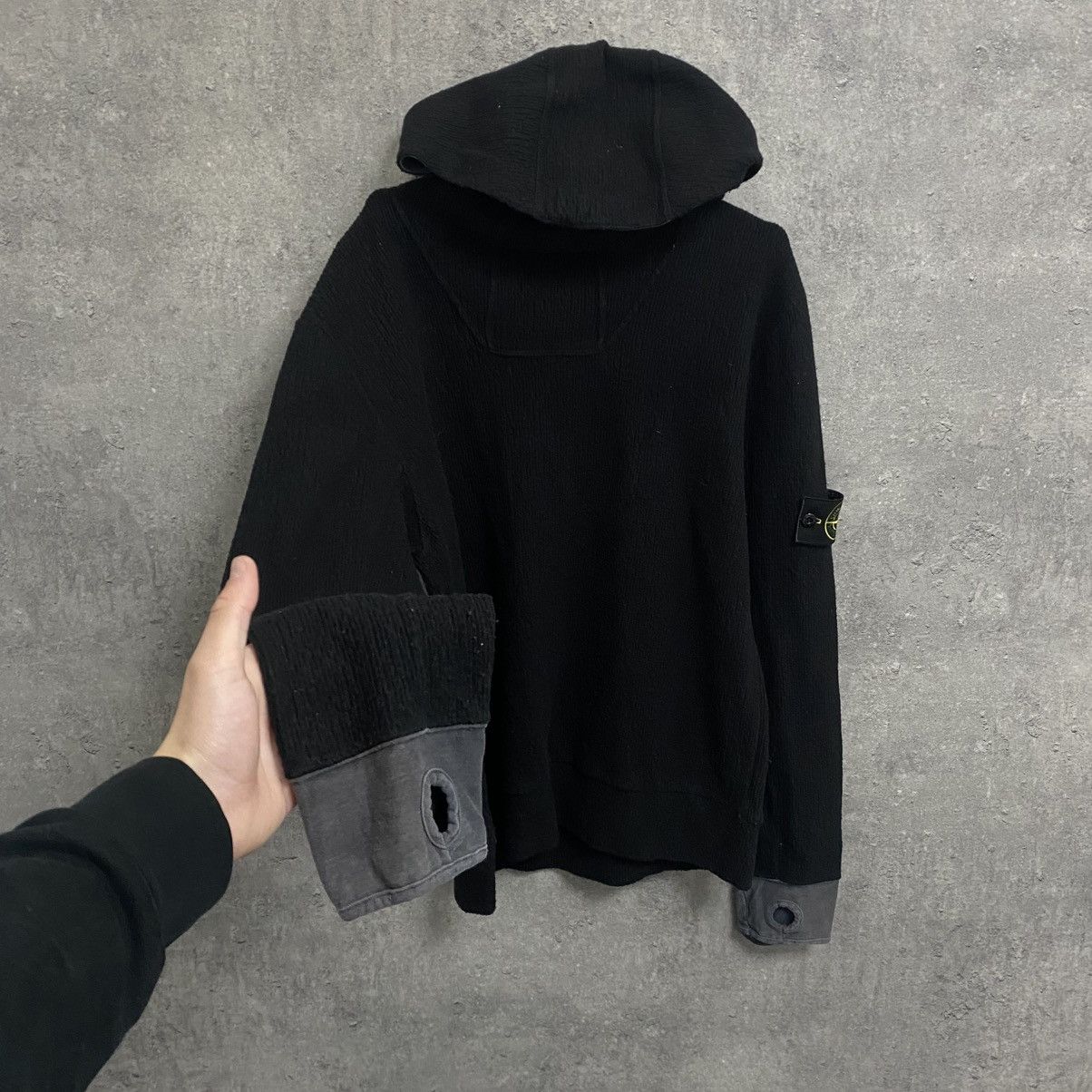 Stone Island Vintage 90s Stone Island Wool Hoodie Sweater Y2k Size US L / EU 52-54 / 3 - 2 Thumbnail
