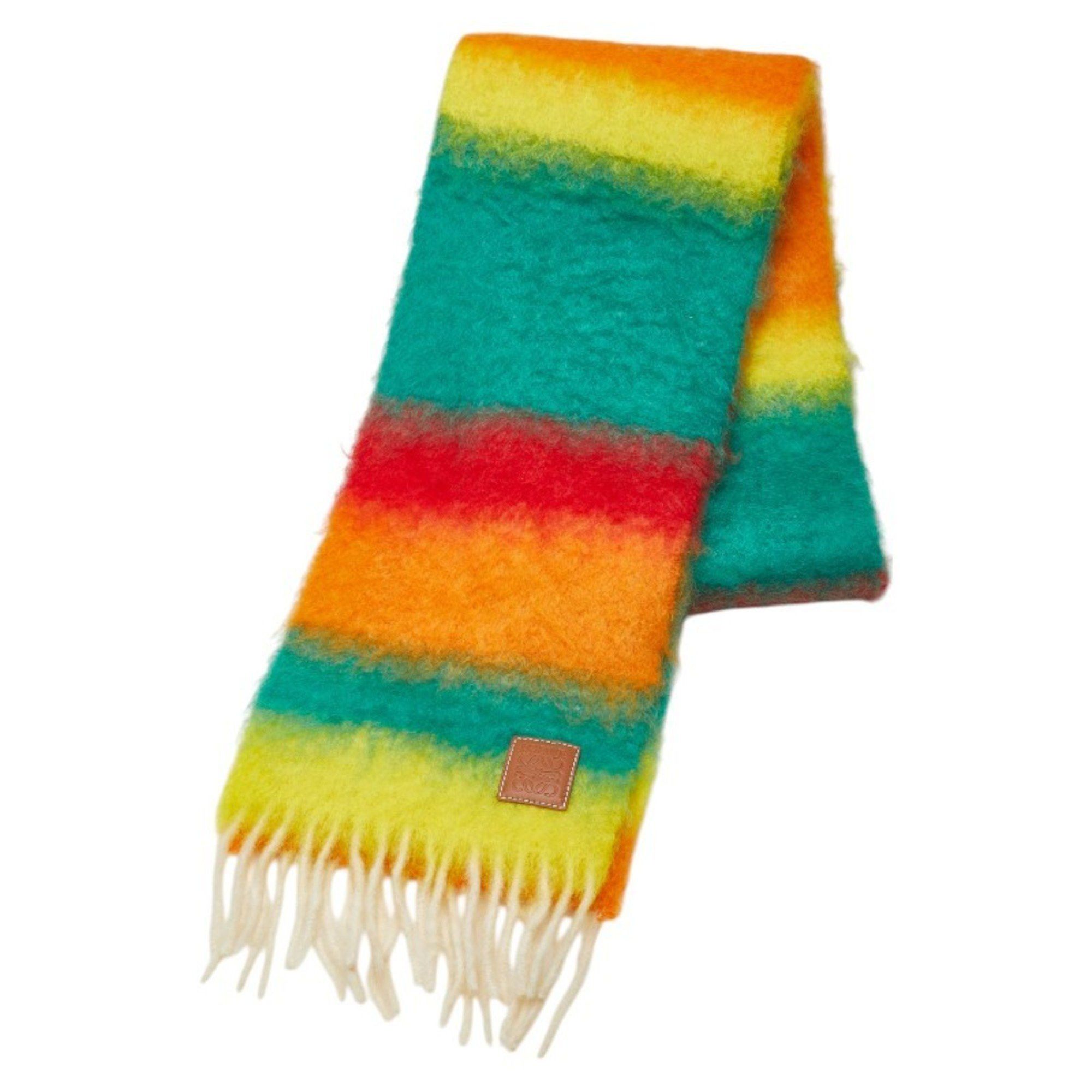 Loewe LOEWE Anagram Stripe Scarf in Multicolor Wool and Mohair for Women Size ONE SIZE - 1 Thumbnail